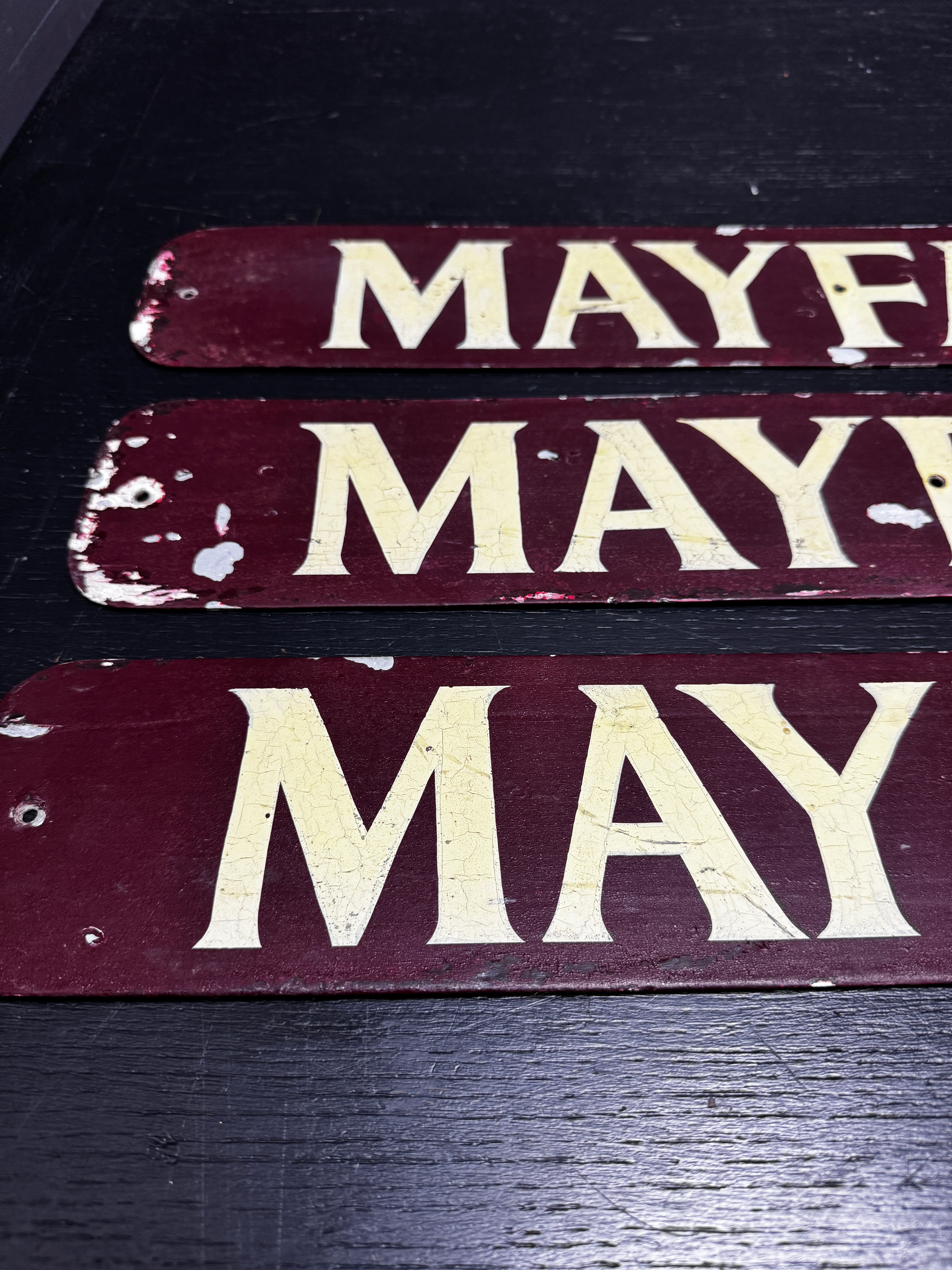 1960s Hand Painted Boat Signs ‘ MAYFAIR ‘ - Image 9