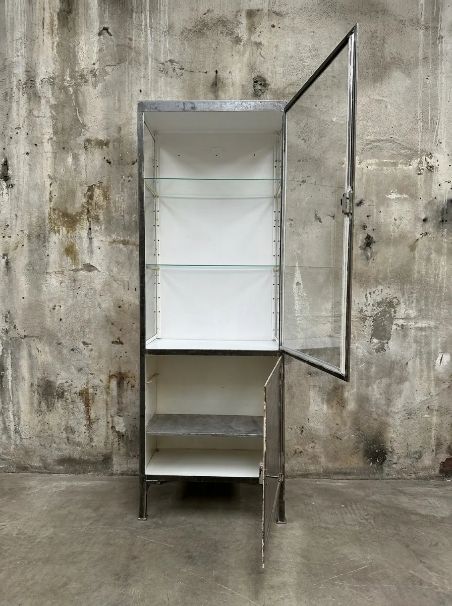 1960s Polish Steel Medical Cabinets - Image 6