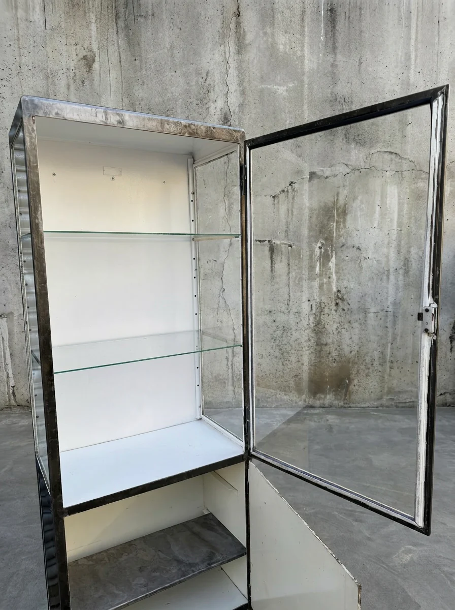 1960s Polish Steel Medical Cabinets - Image 7