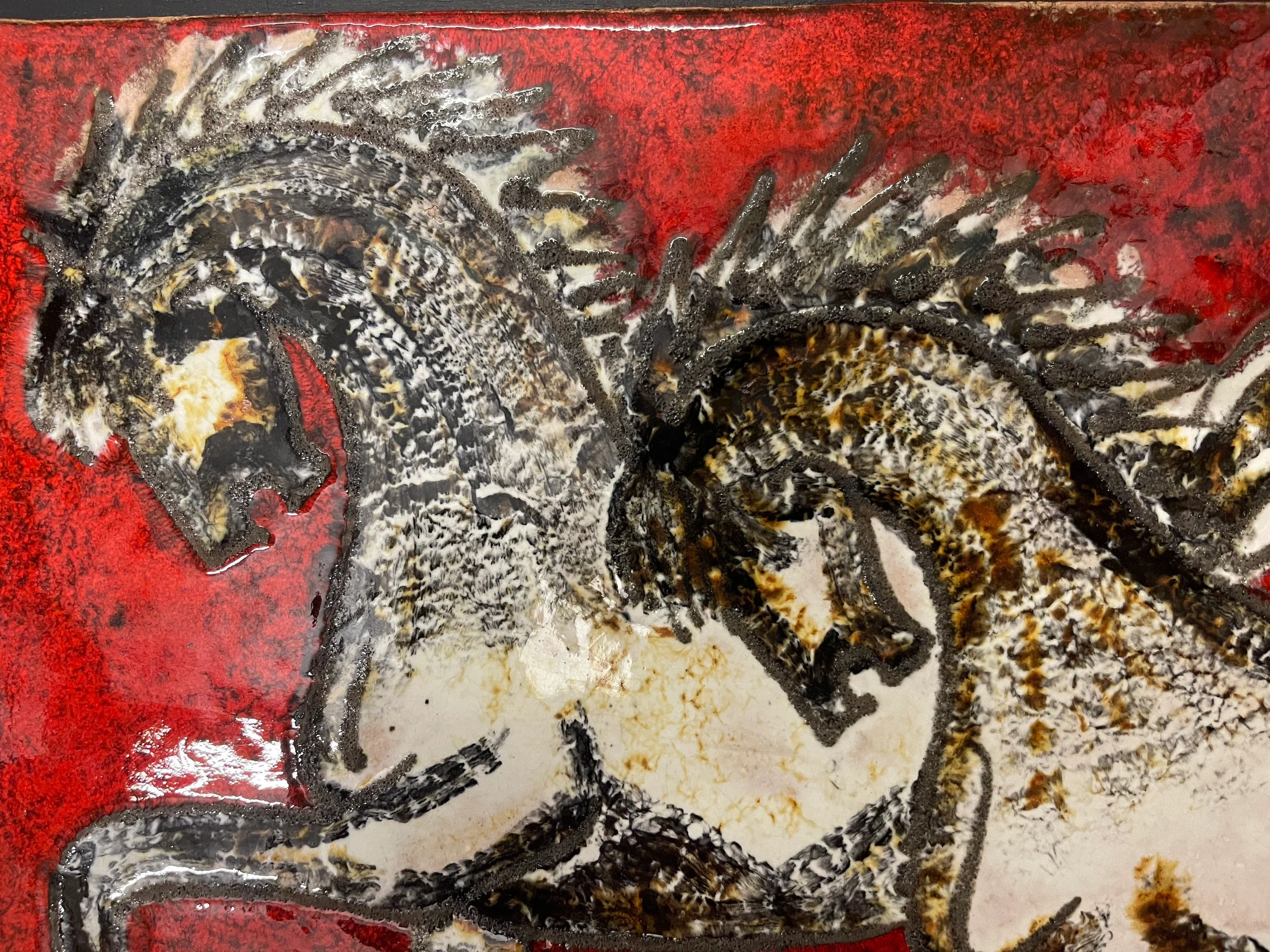 1960s Ruscha Art Stallions Hand Painted Ceramic Mural Germany - Image 6