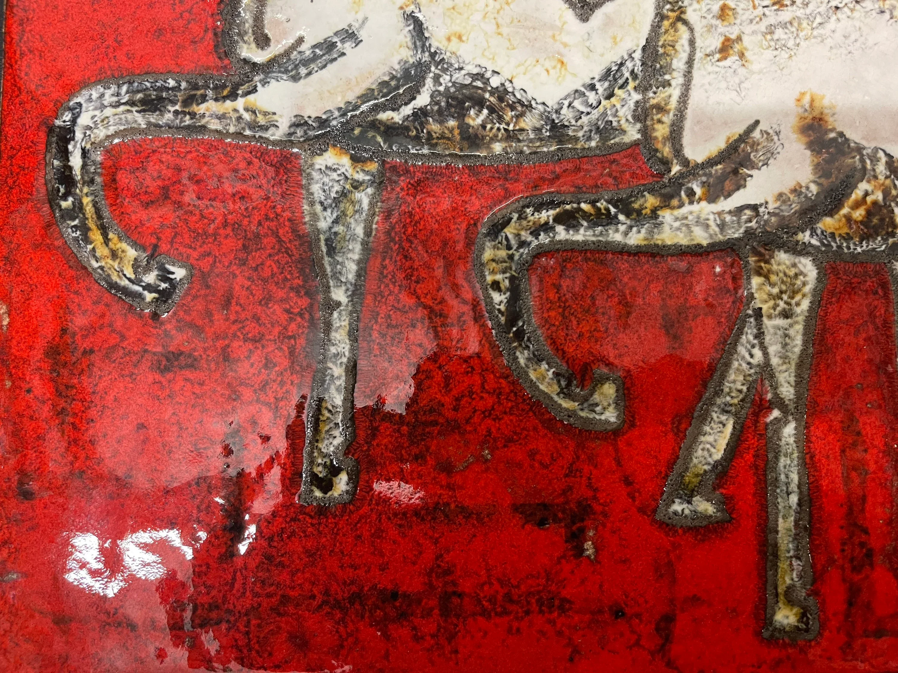 1960s Ruscha Art Stallions Hand Painted Ceramic Mural Germany - Image 8