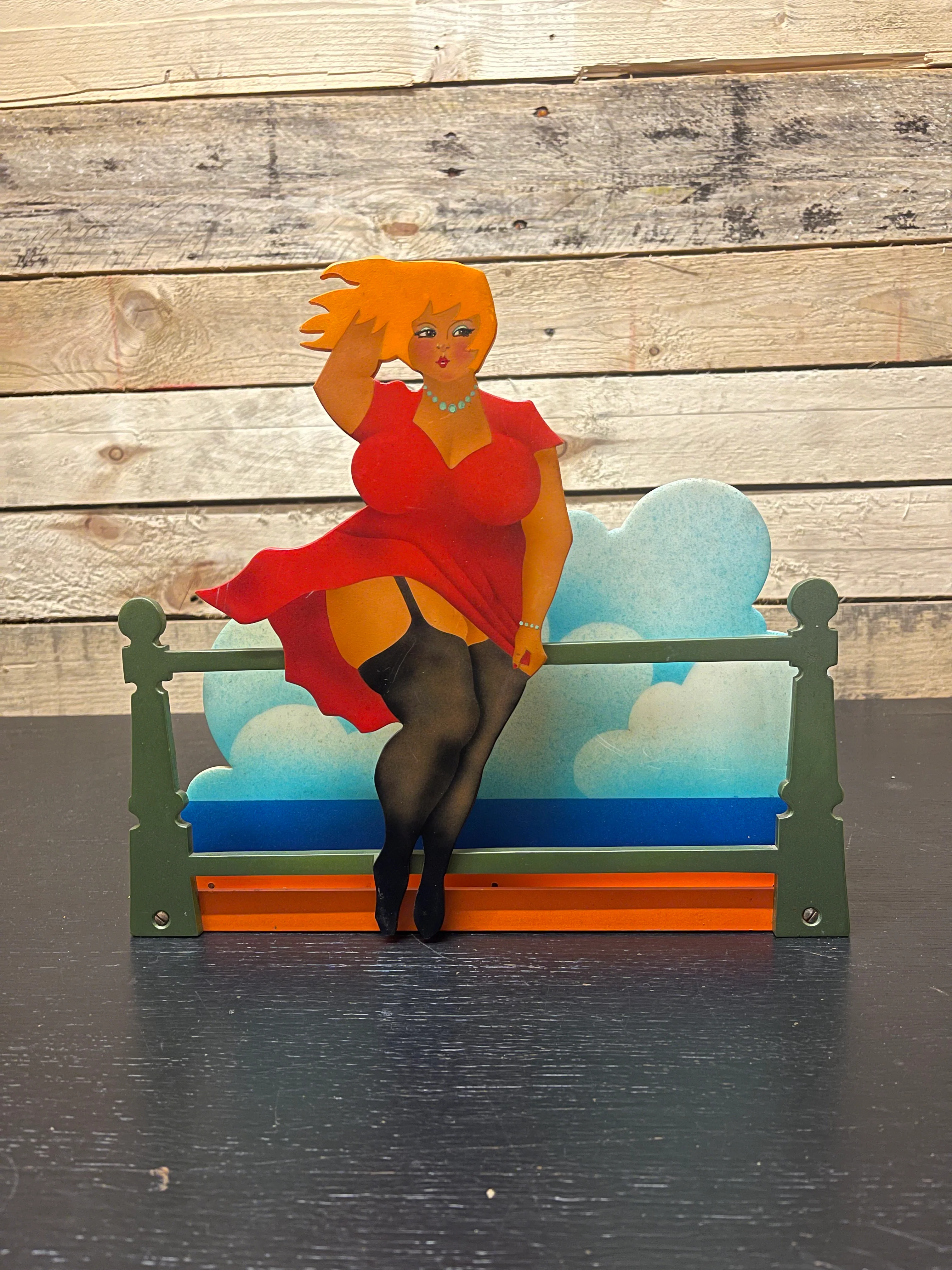 1960s Saucy Seaside Postcards Art Letter / Desk Tidy