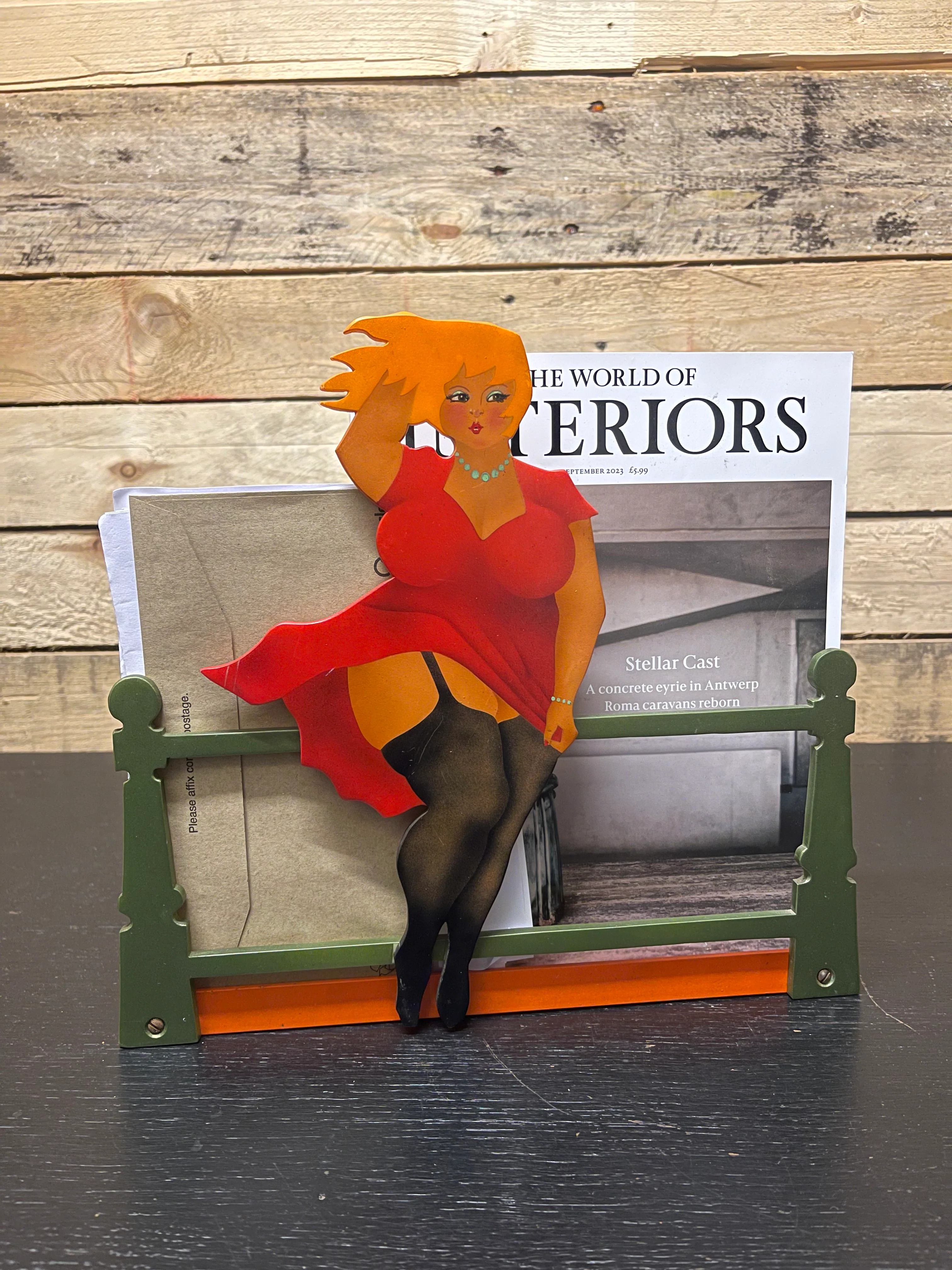 1960s Saucy Seaside Postcards Art Letter / Desk Tidy - Image 2