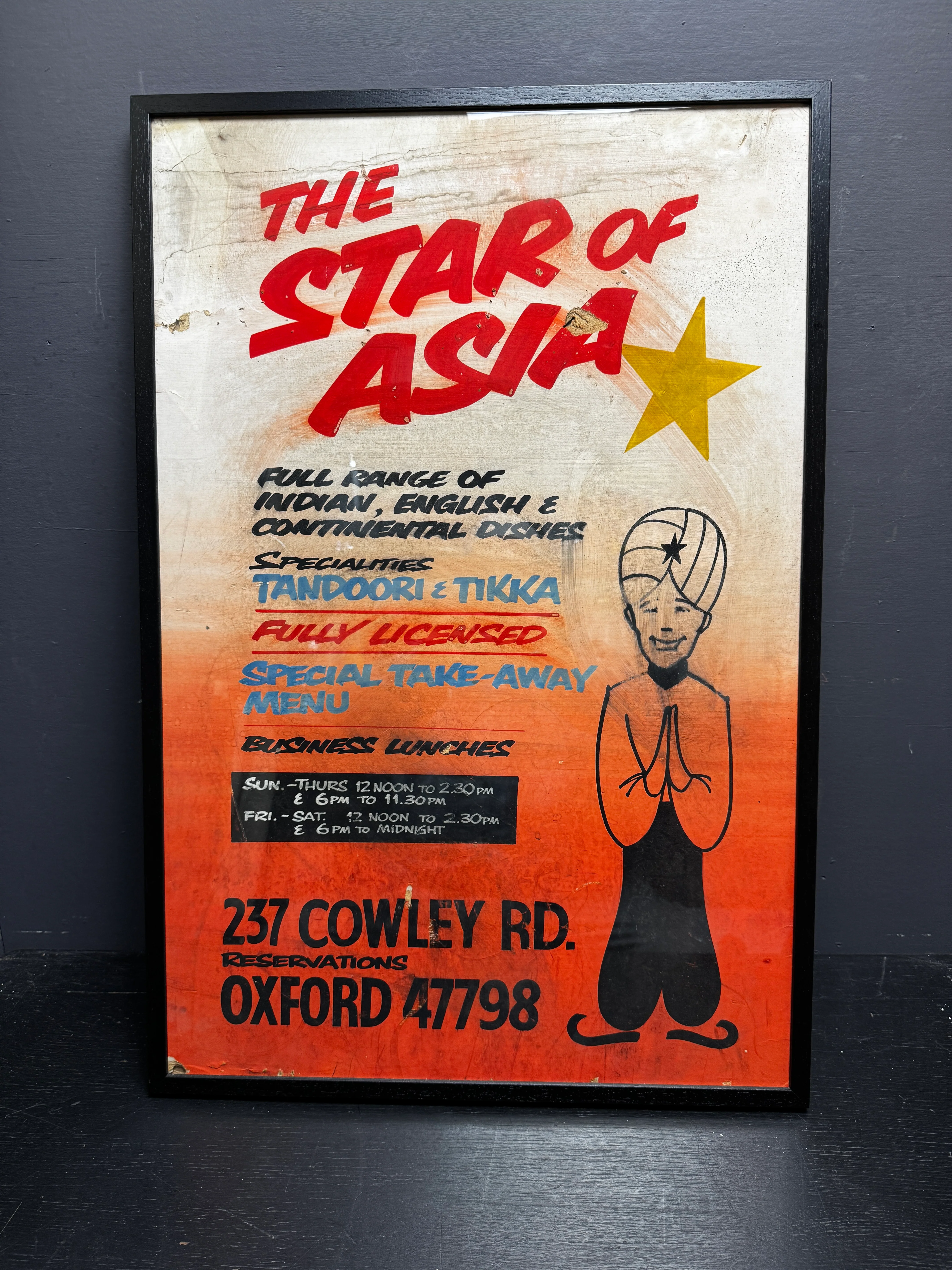 1960s - 70s Hand Painted ‘ The Star Of Asia ‘ Shop Sign - Image 2