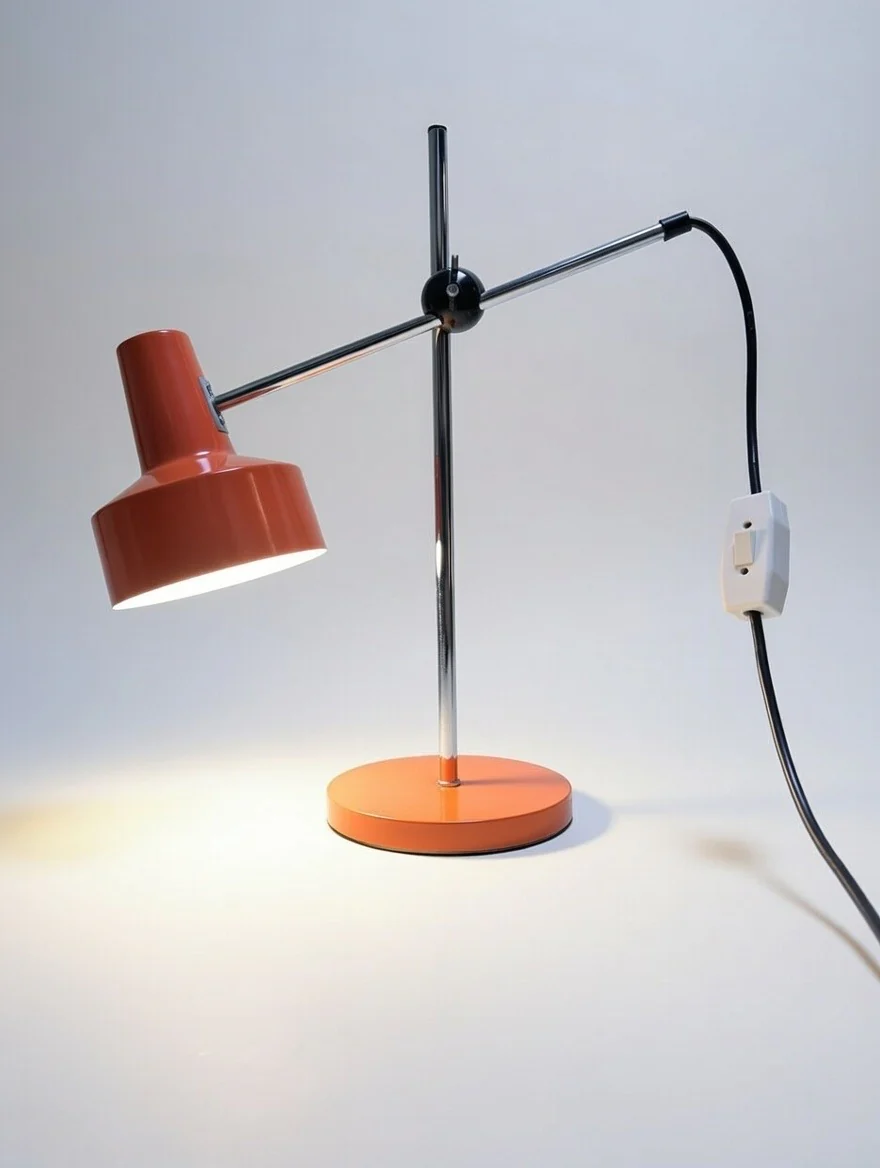 1970s German Retro Orange Table Lamp - Image 7