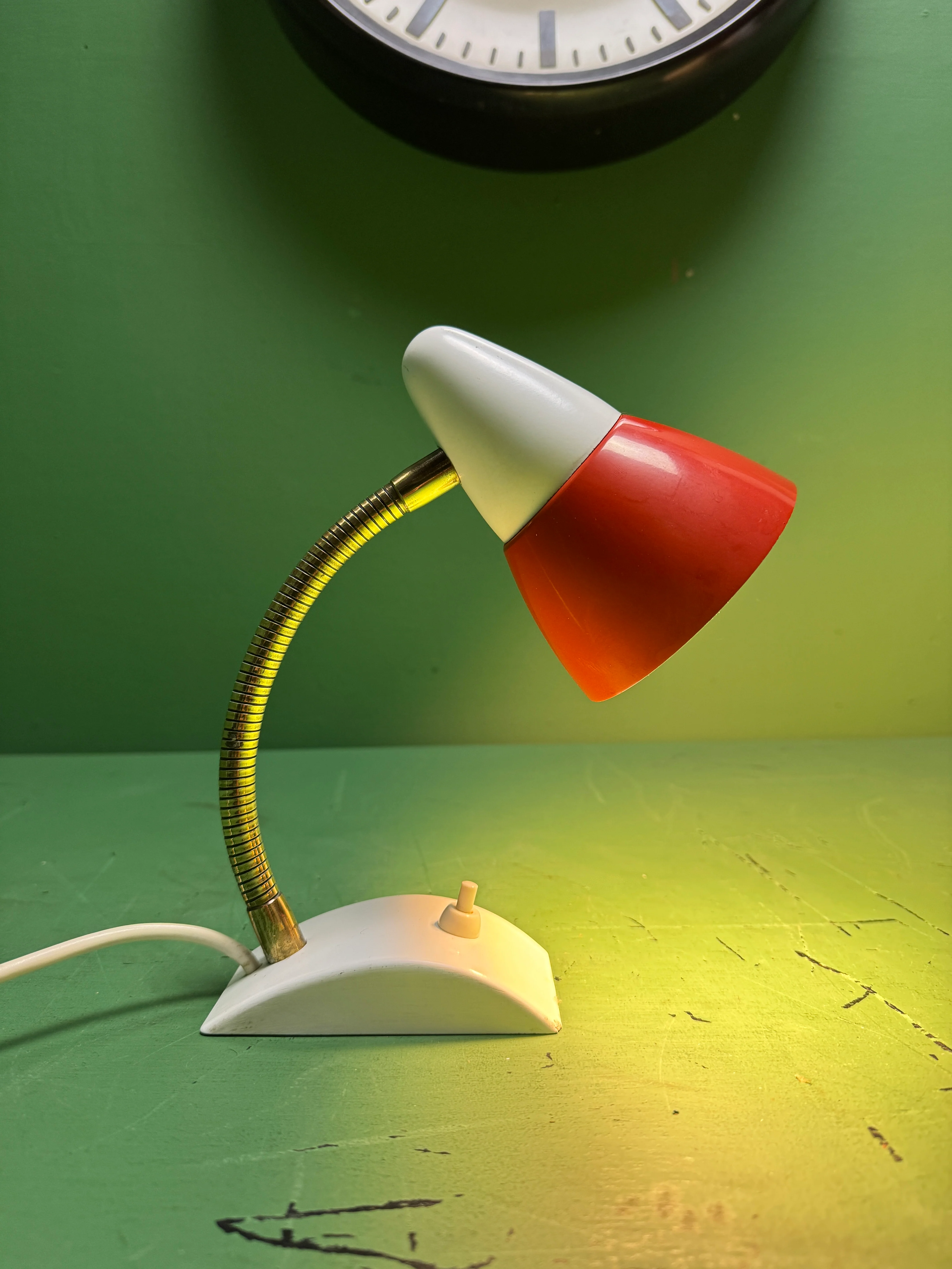 1970s German Retro Orange & White Table Lamp - Image 2