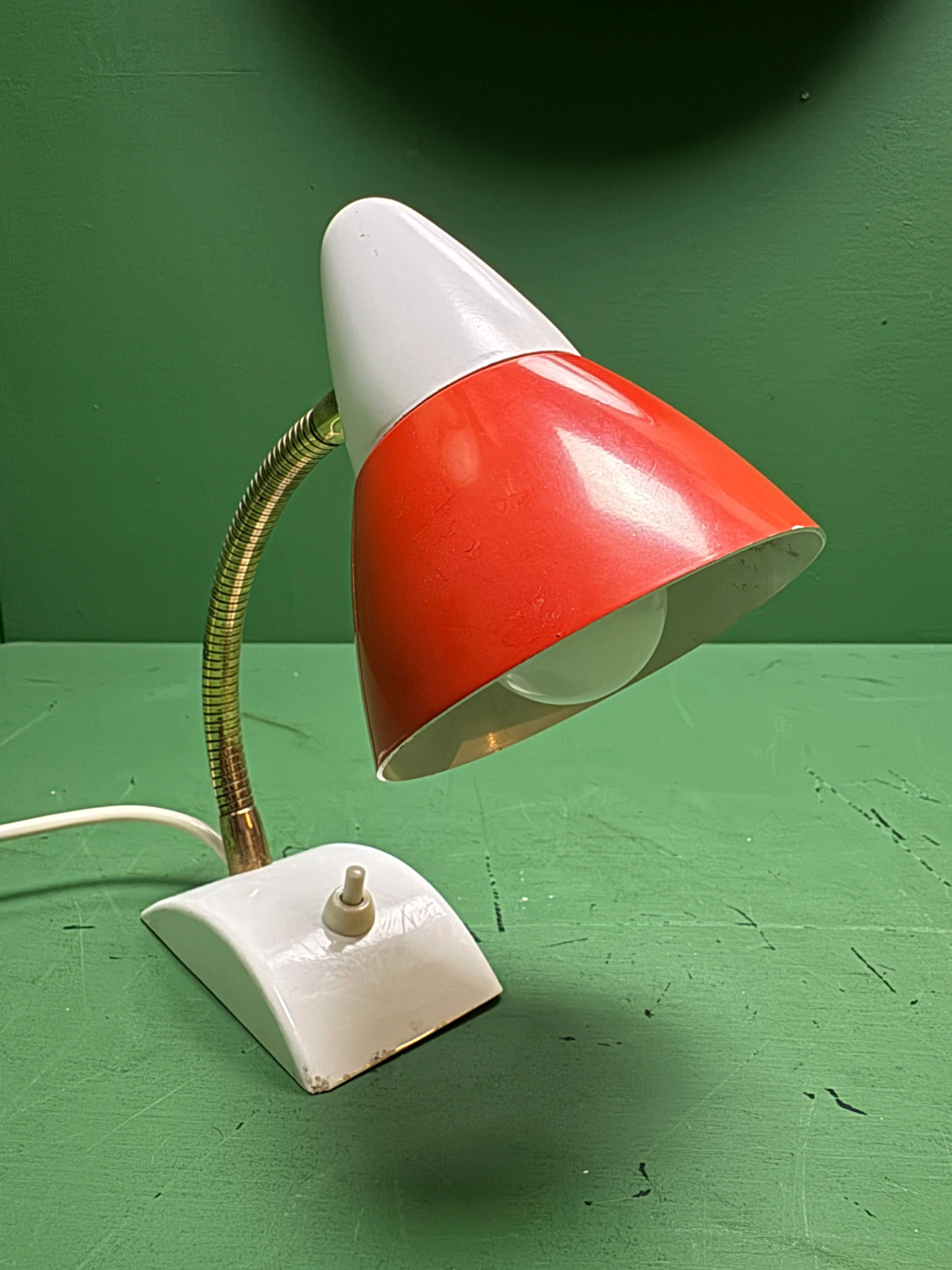 1970s German Retro Orange & White Table Lamp - Image 3