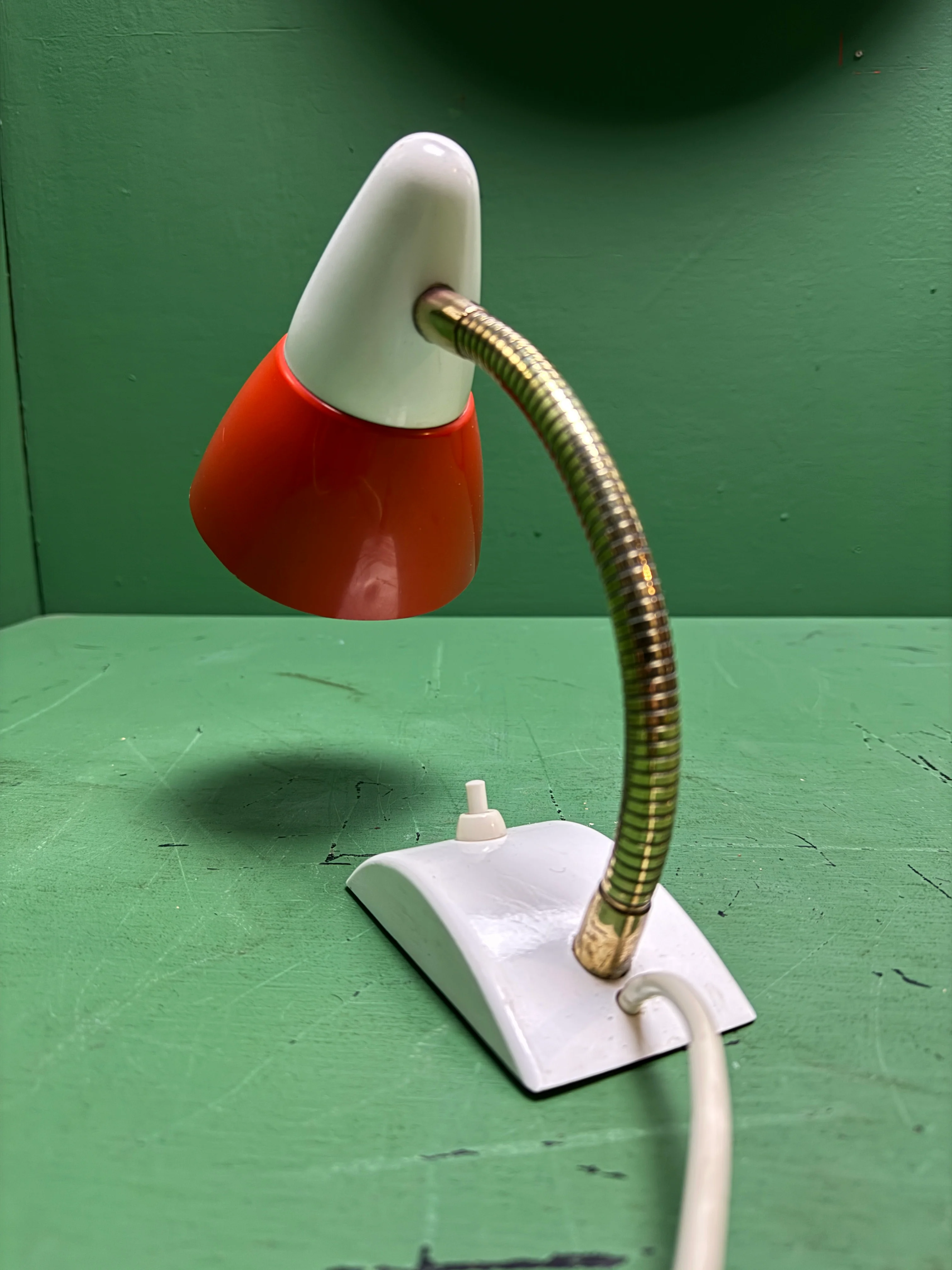 1970s German Retro Orange & White Table Lamp - Image 4