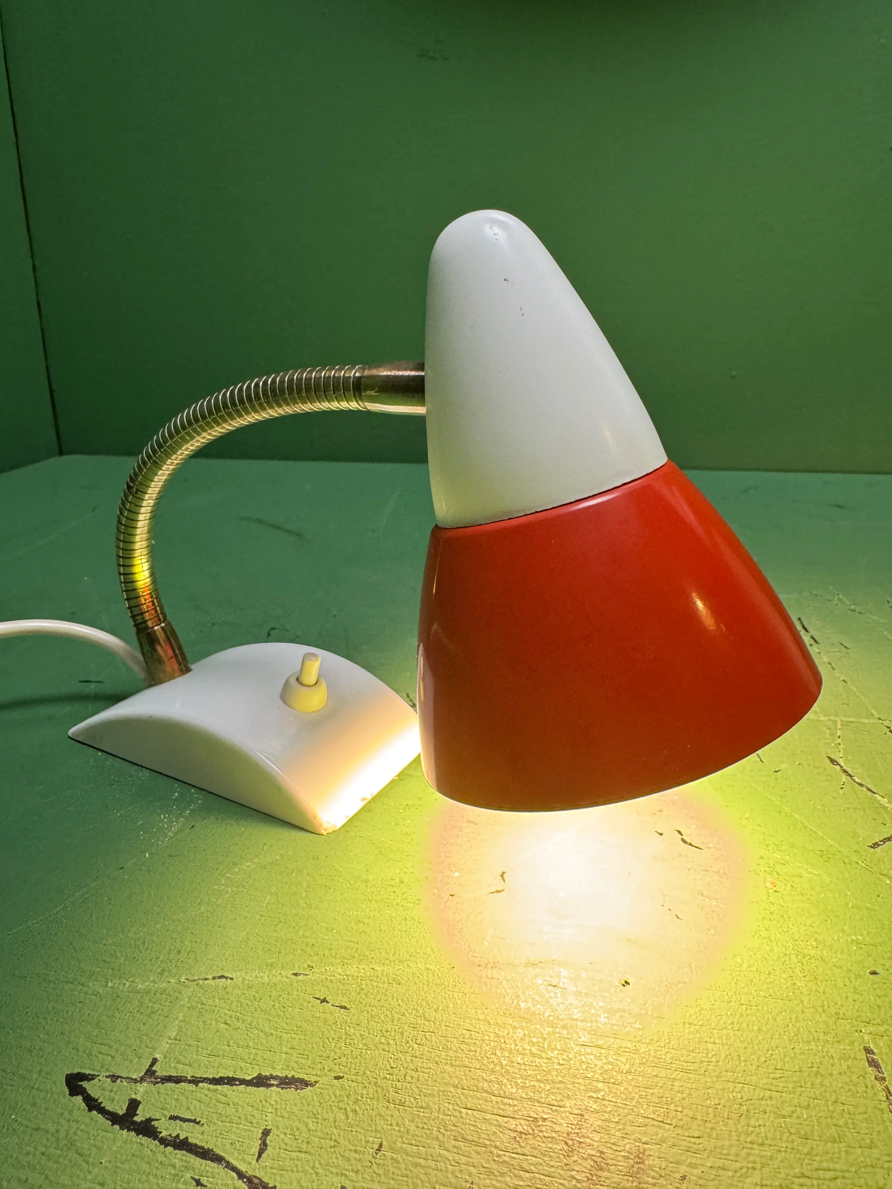 1970s German Retro Orange & White Table Lamp - Image 8