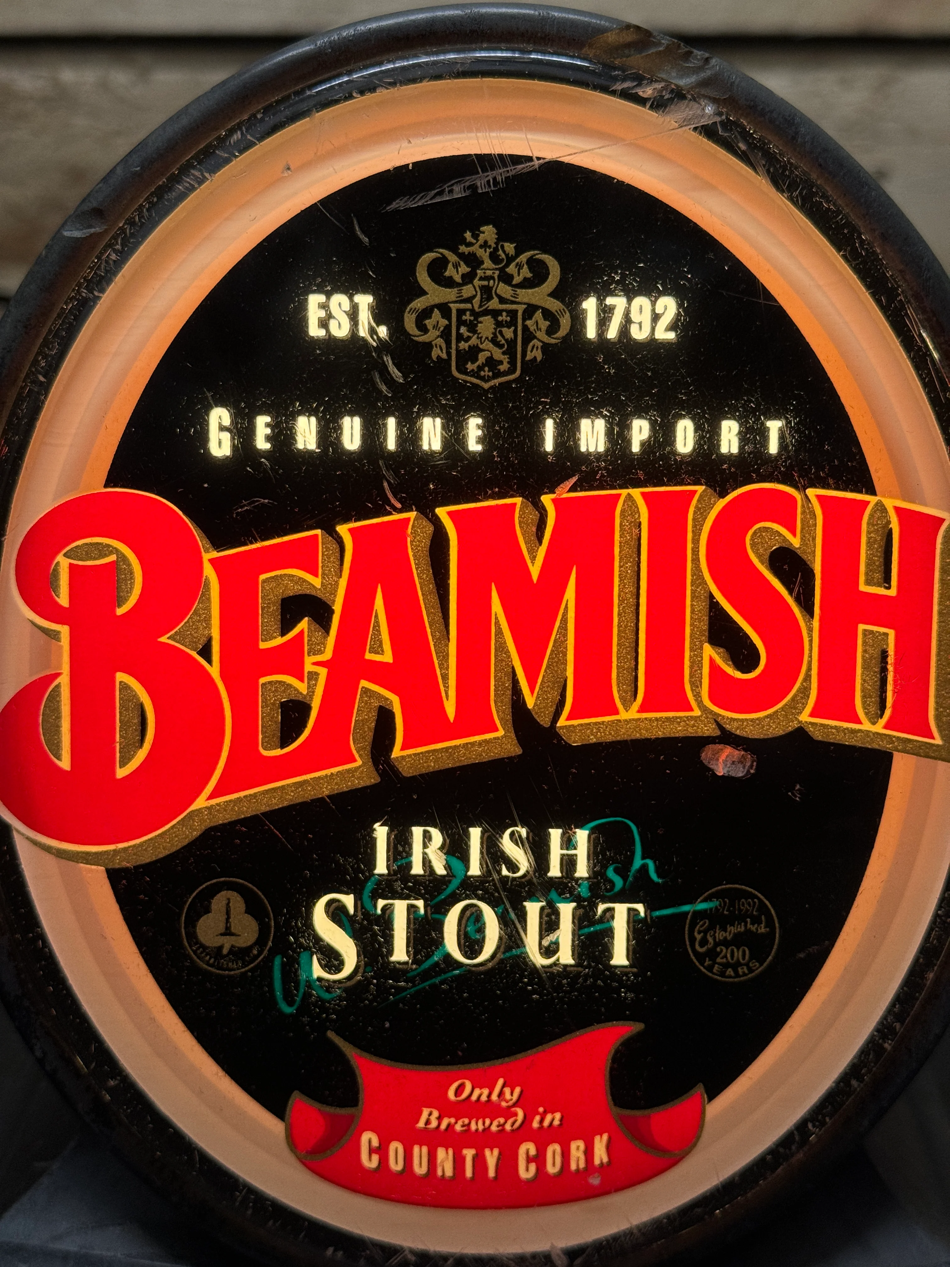 1980s Beamish Irish Stout Advertising Bar Light - Image 7