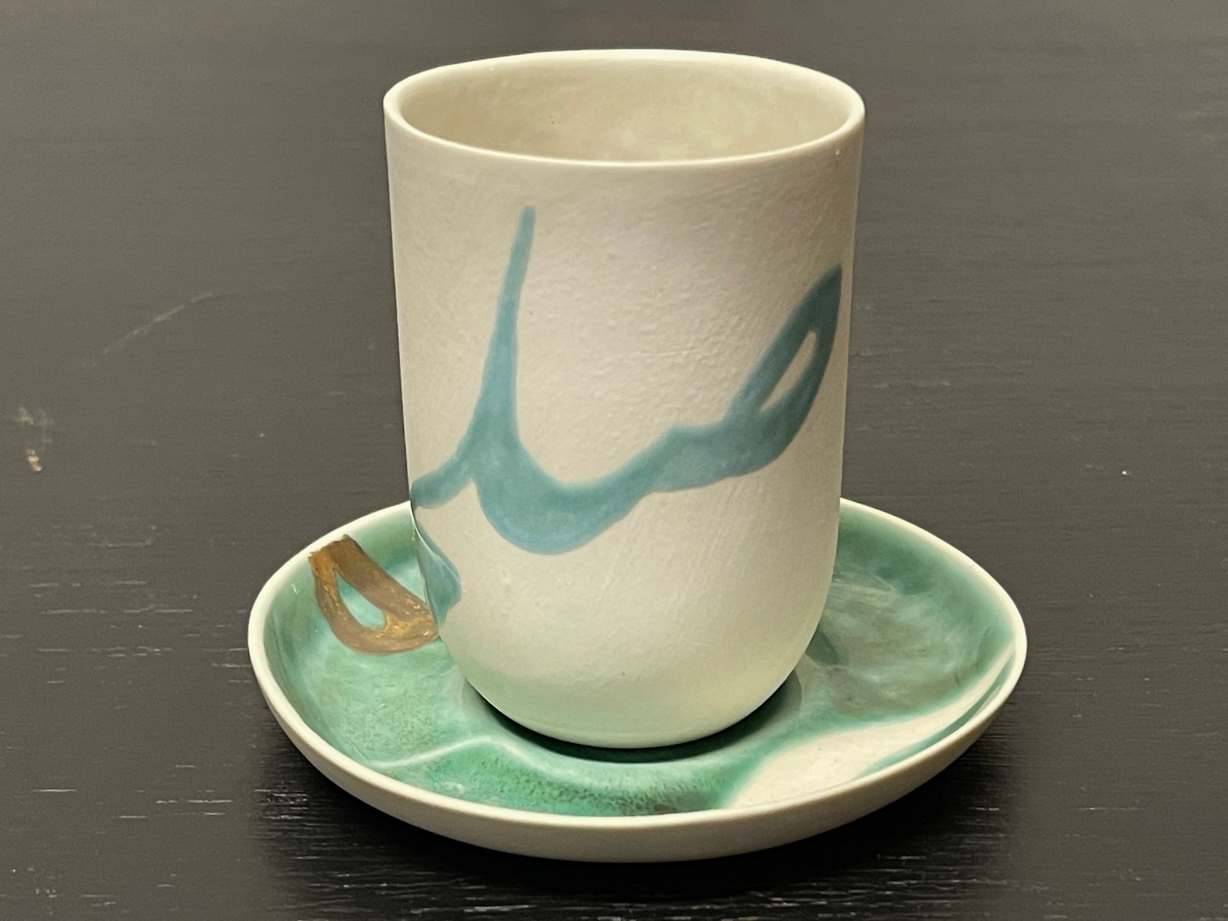 Hand Made Turkish Coffee / Espresso Cups By Renowned Design Ceramicist Saliha Kartal - Image 4