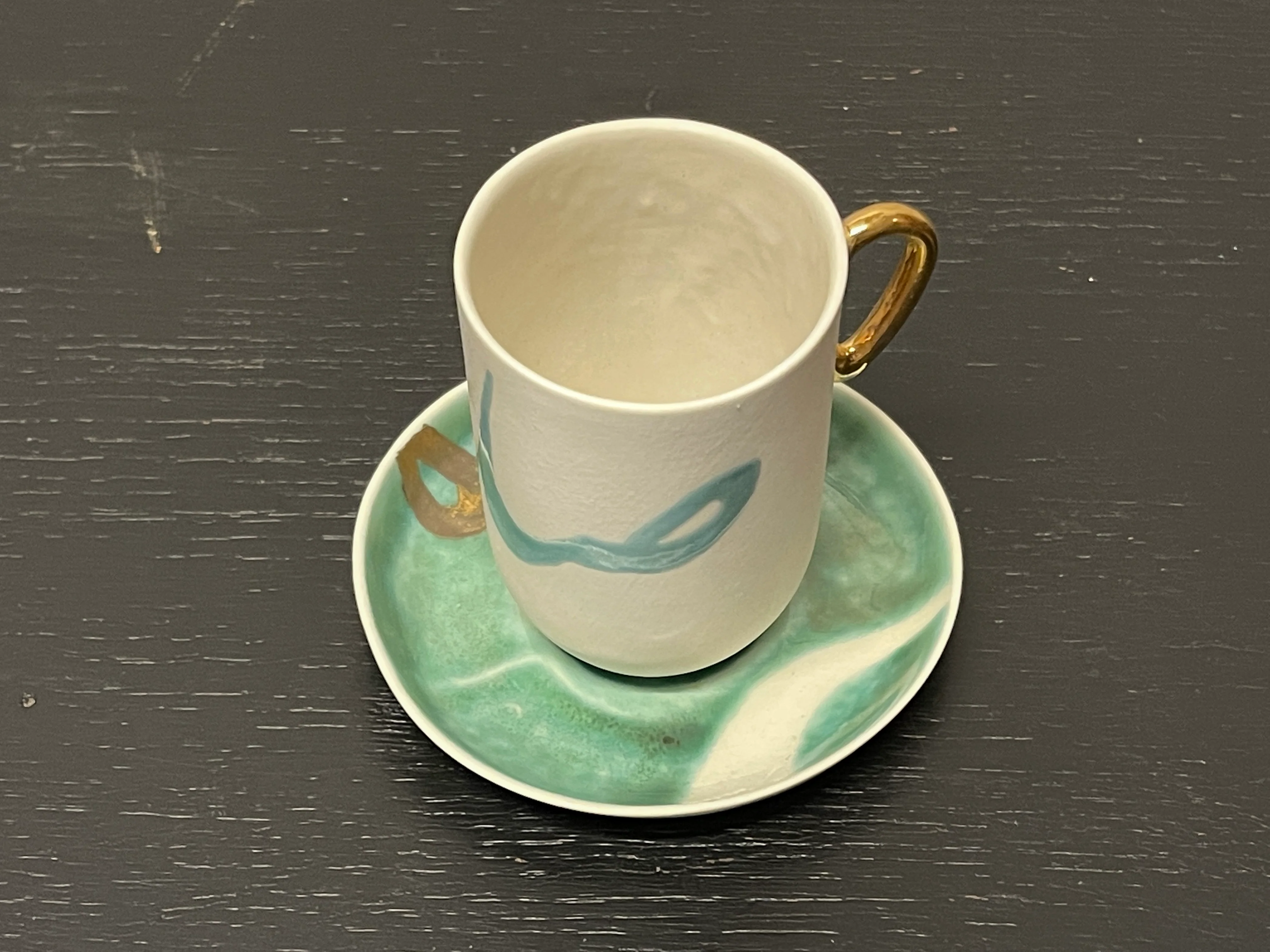 Hand Made Turkish Coffee / Espresso Cups By Renowned Design Ceramicist Saliha Kartal - Image 6
