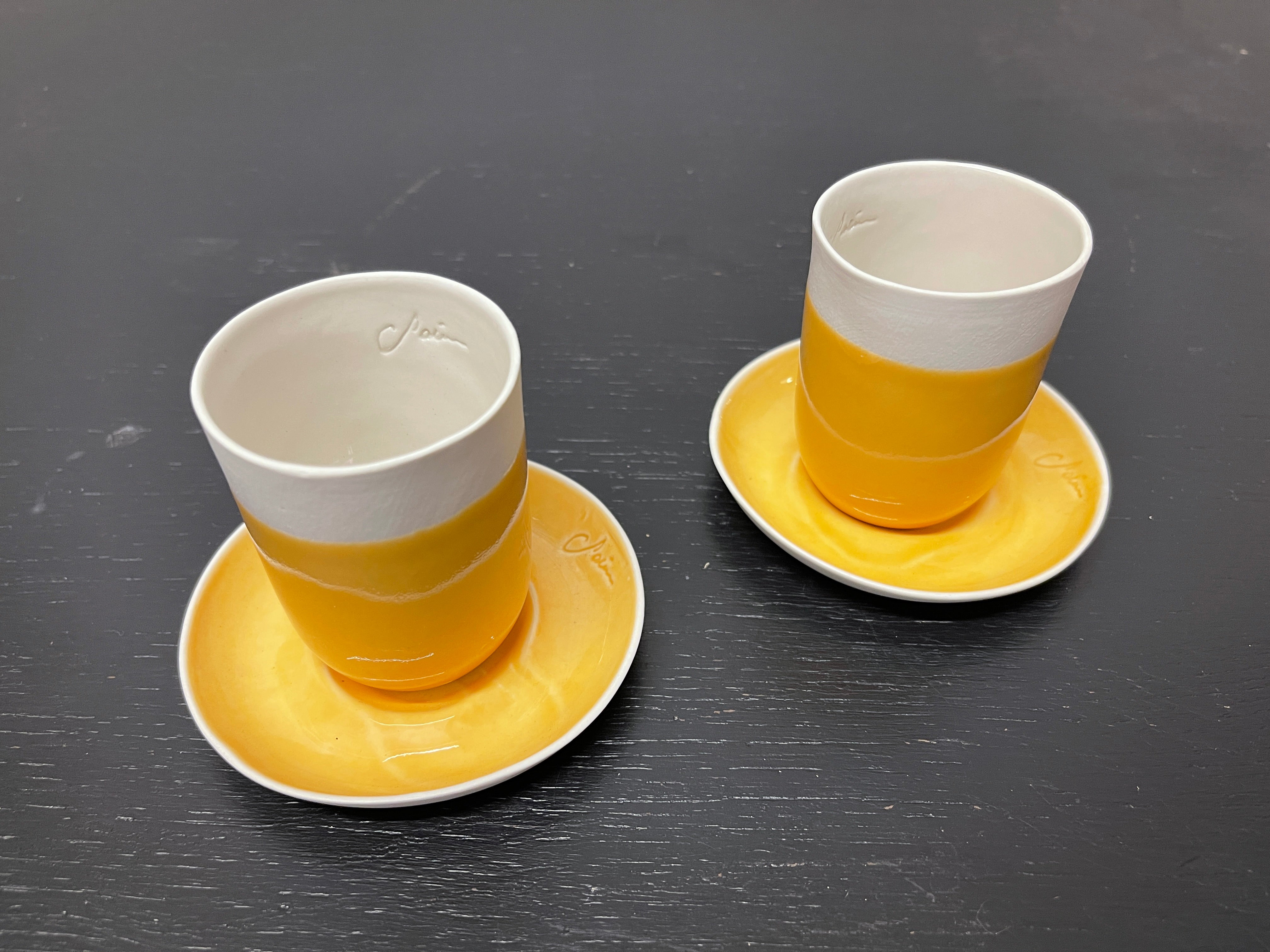 Hand Made Turkish Coffee / Espresso Cups By Renowned Design Ceramicist Saliha Kartal - Image 3