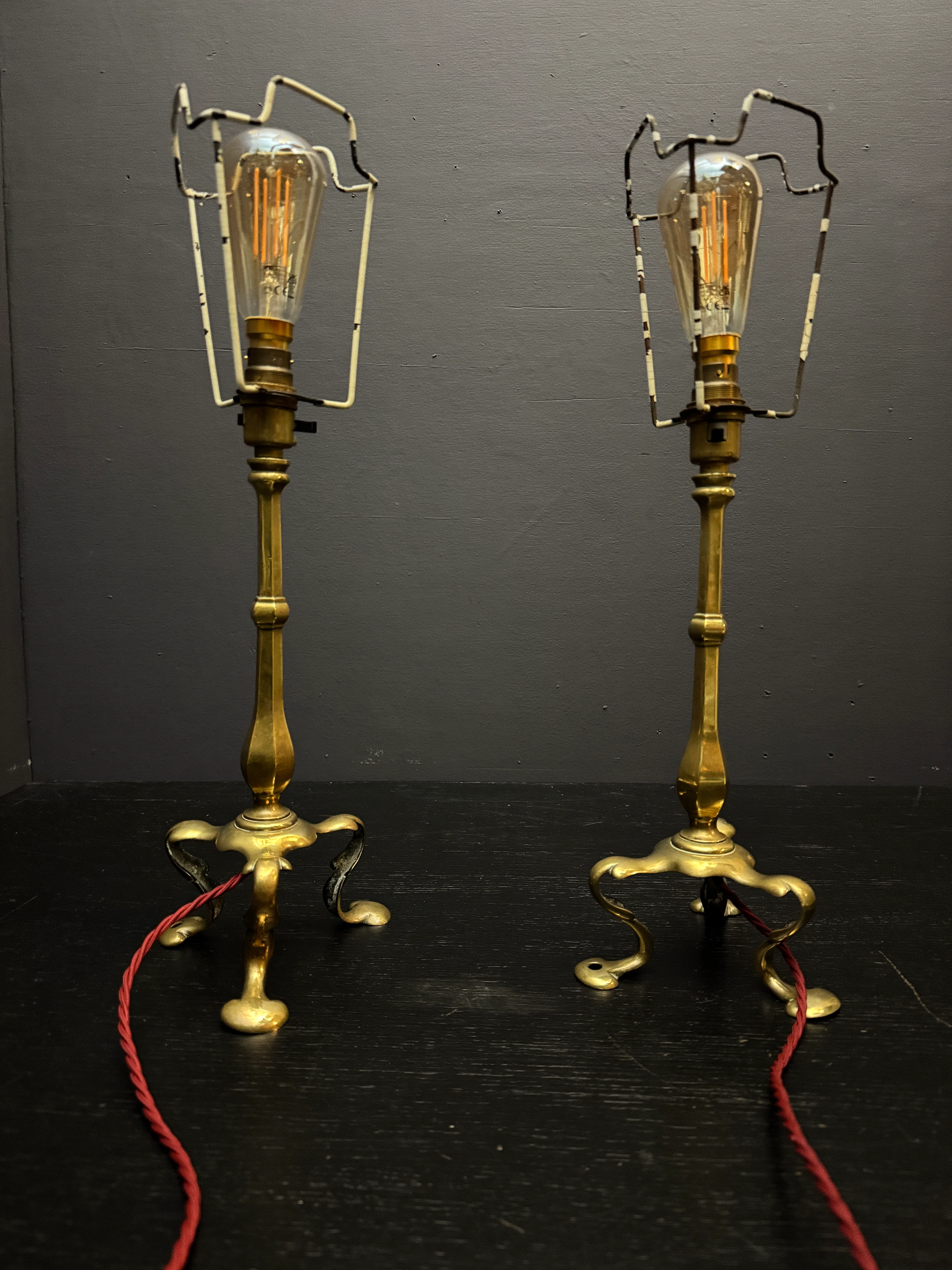 Circa 1910 Pair Of Faraday & Son Brass Pullman Lamps - Image 3