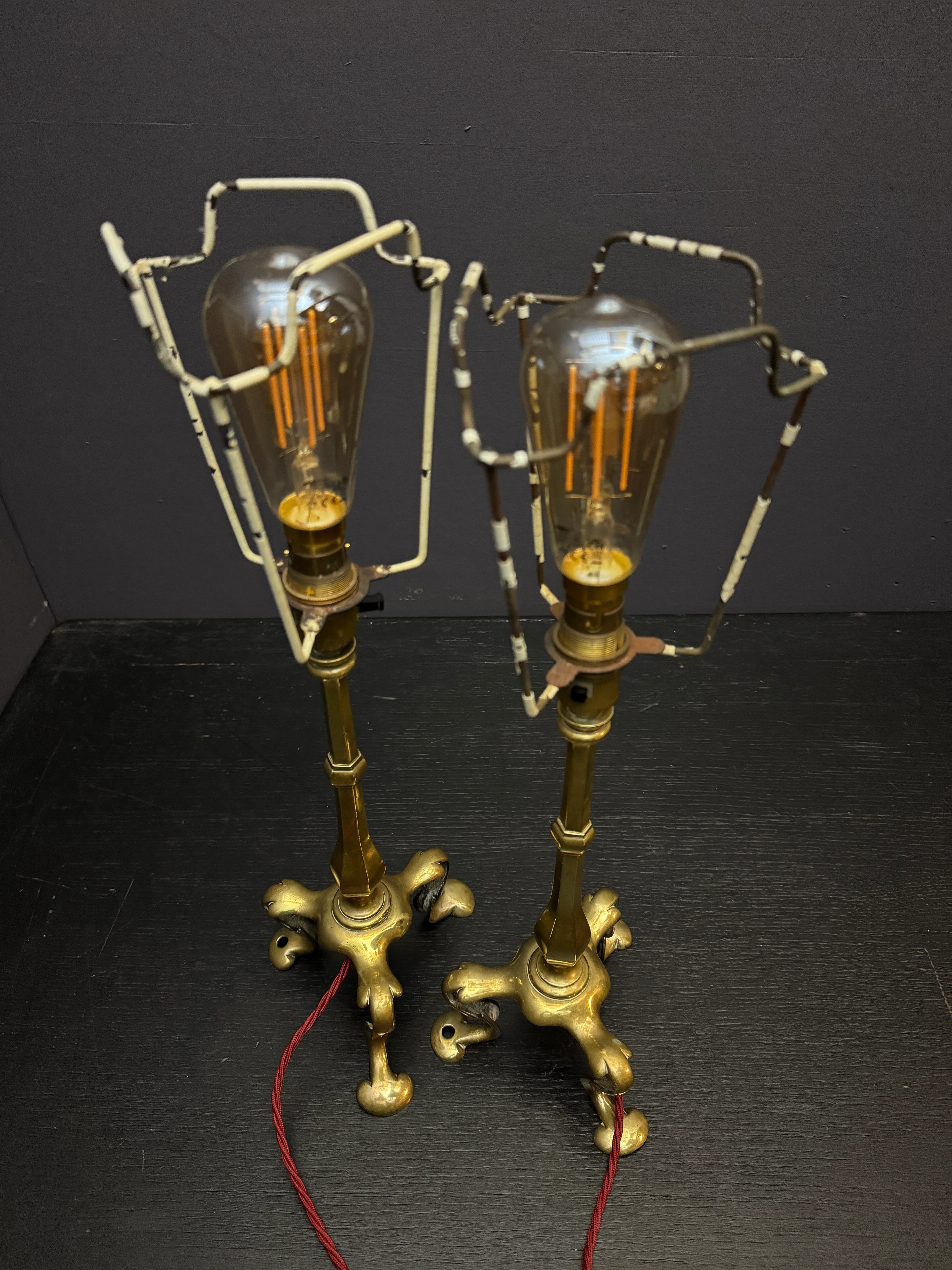 Circa 1910 Pair Of Faraday & Son Brass Pullman Lamps - Image 4