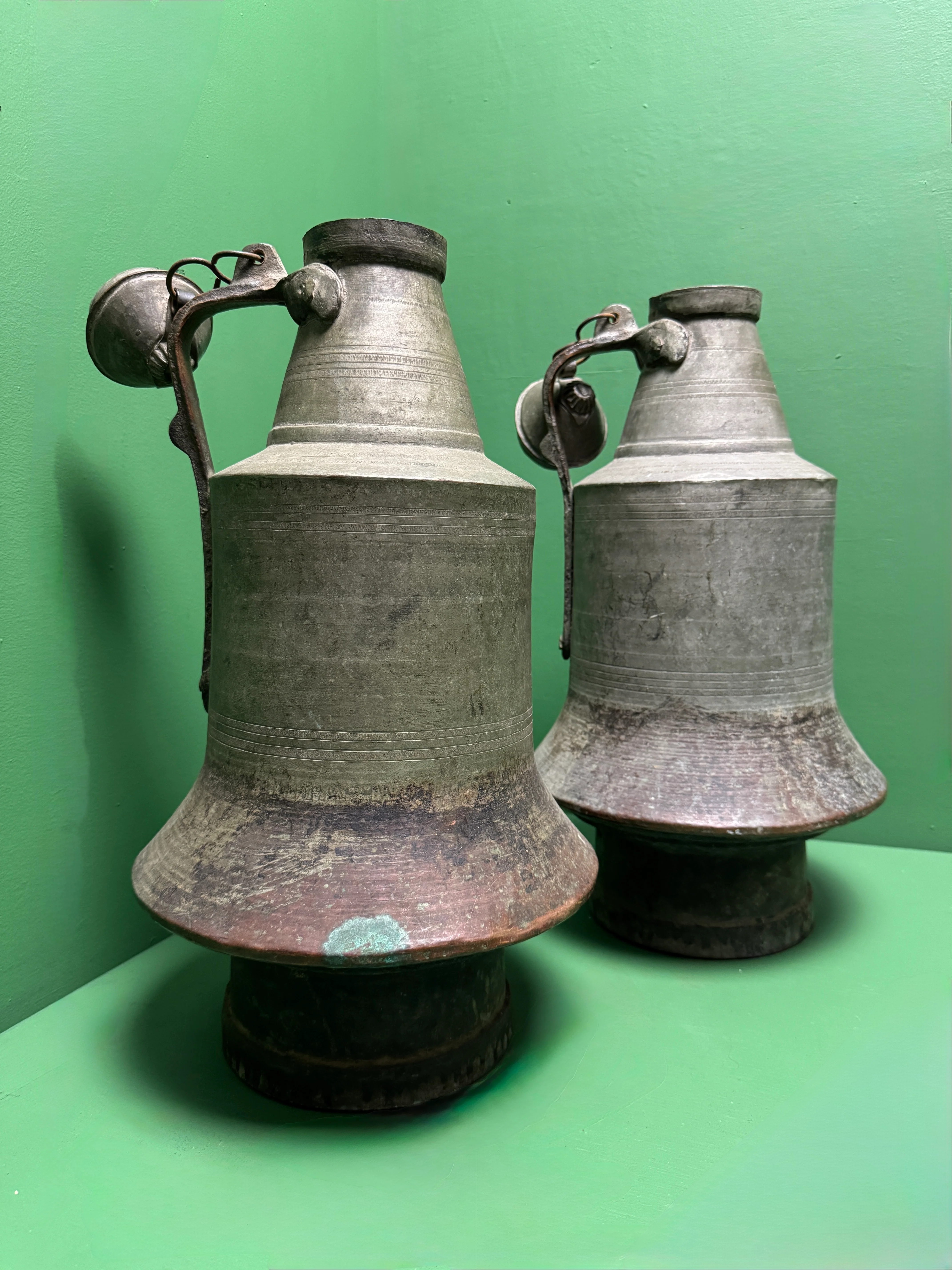 Circa 1930s Turkish Hand Beaten Copper Ablution Jugs - Image 4