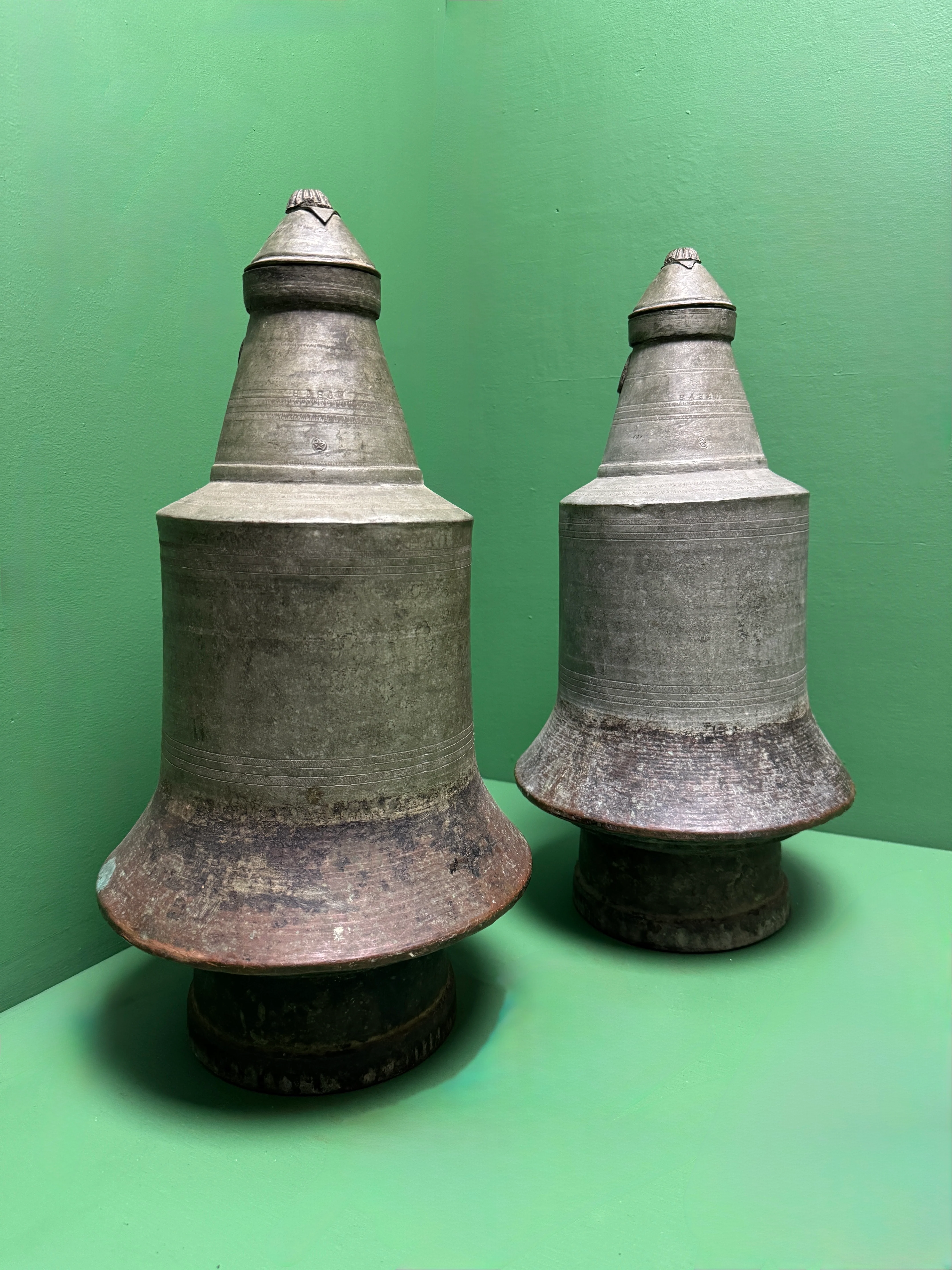 Circa 1930s Turkish Hand Beaten Copper Ablution Jugs - Image 5