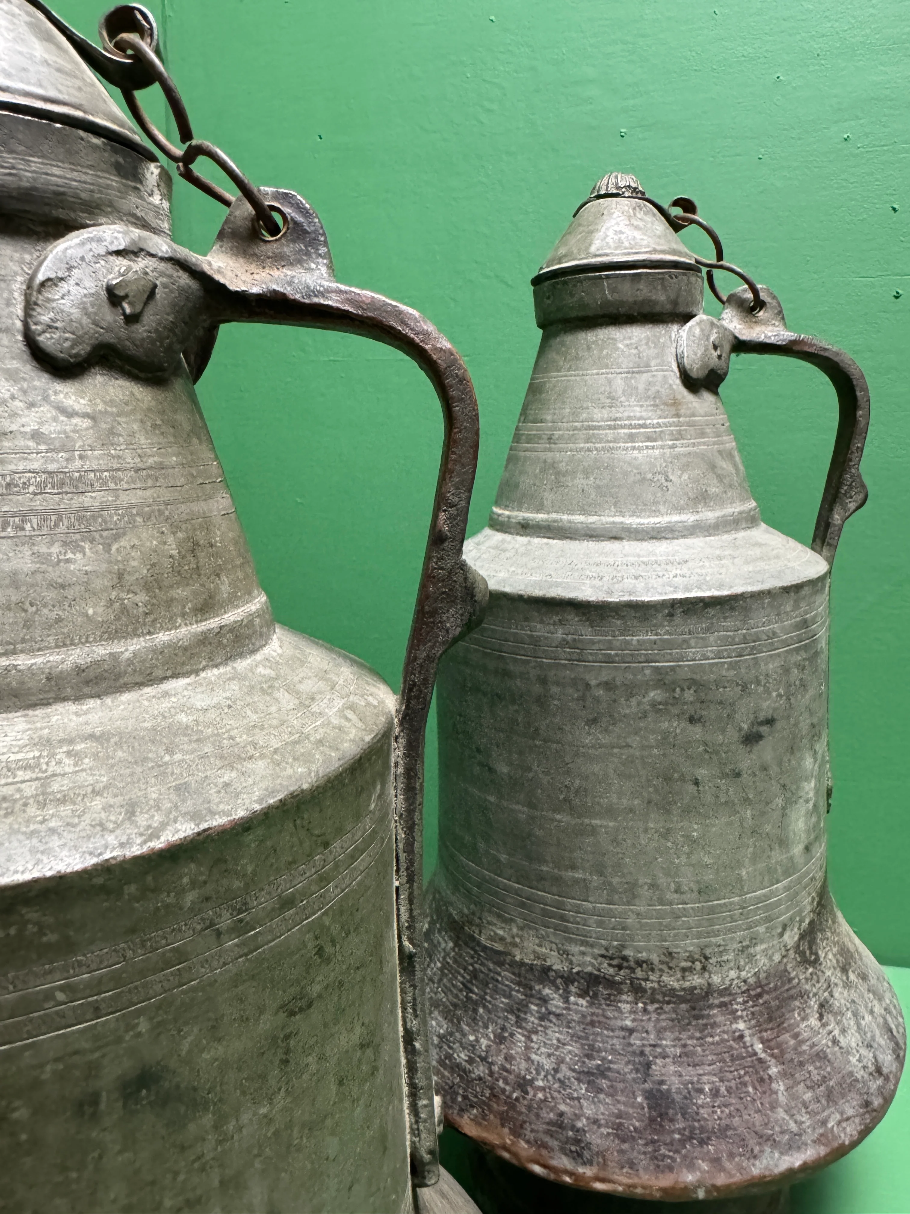Circa 1930s Turkish Hand Beaten Copper Ablution Jugs - Image 7