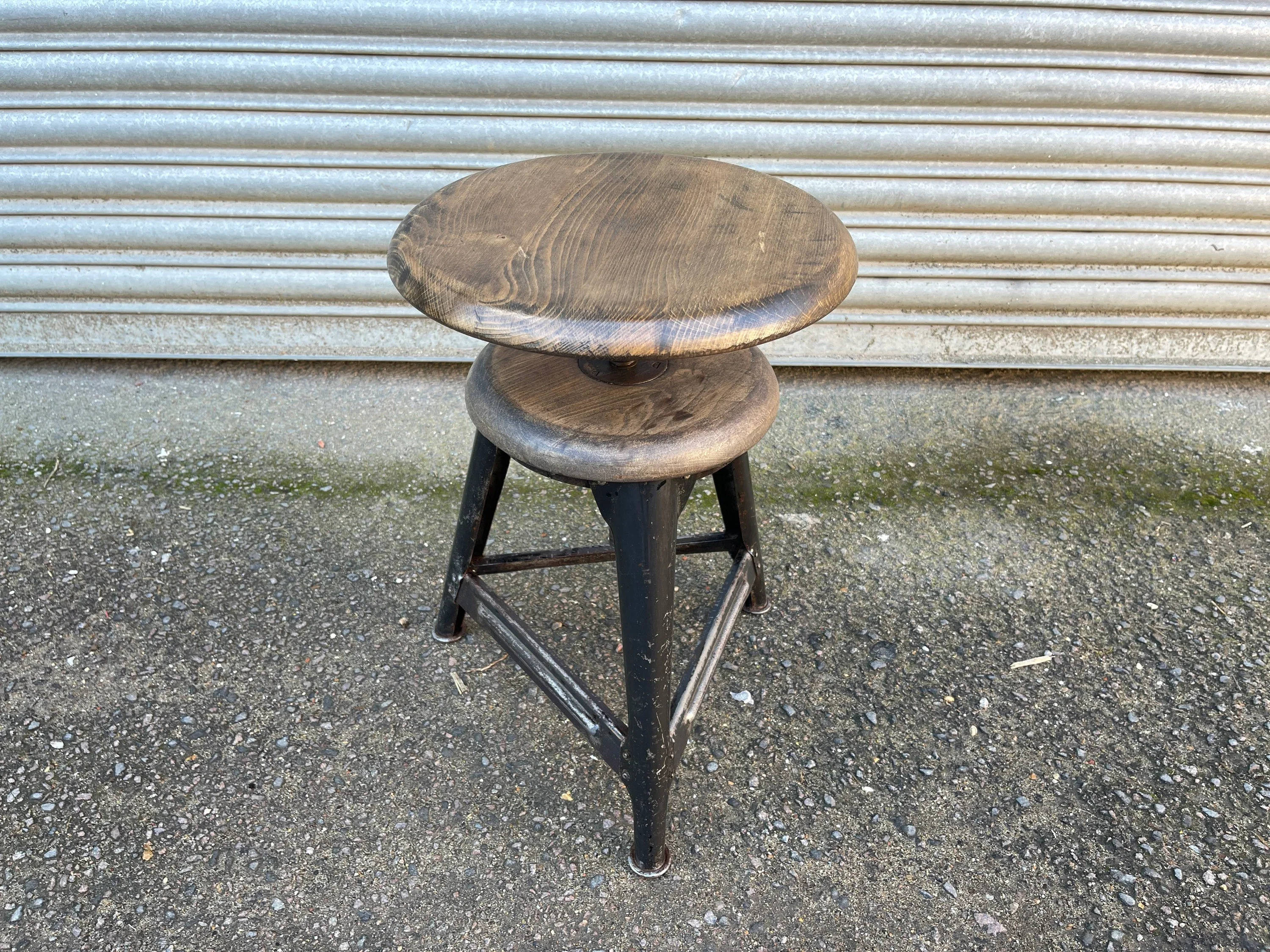 1930s Ama Elastik Adjustable Industrial Stools Germany