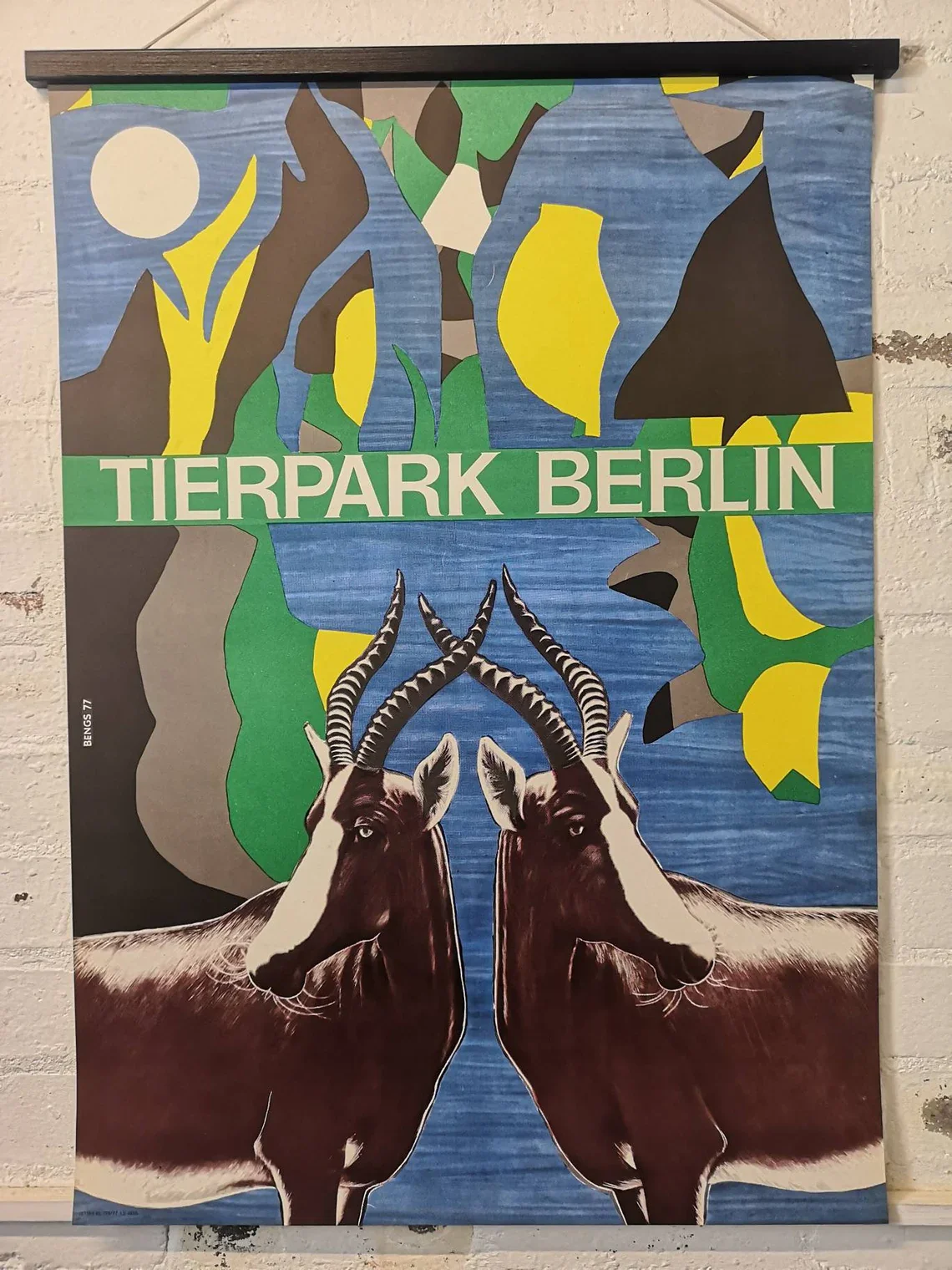 Vintage 1970s Tierpark Berlin Original Zoo Poster Advertising Of An Anteloppe - Image 2