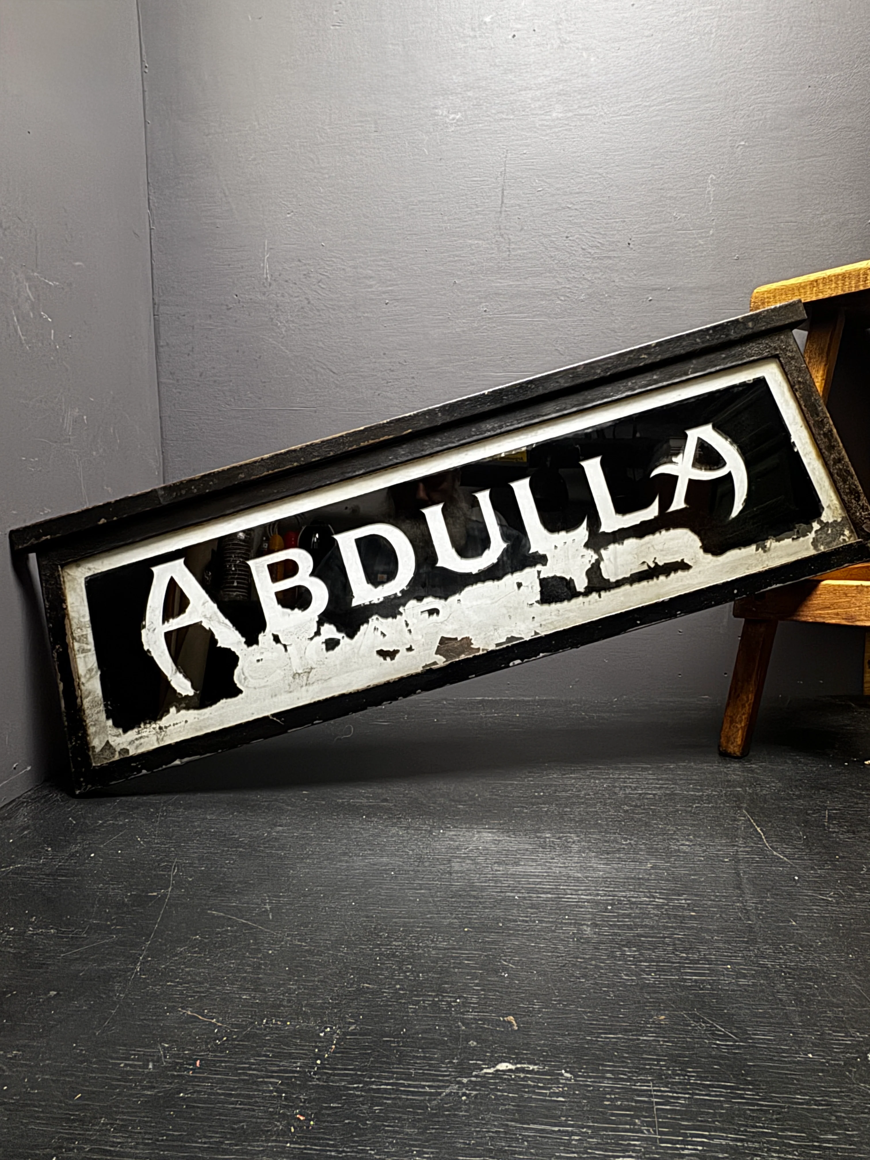 Early 1900s Abdulla Cigarettes Framed Vendors Glass Advertising - Image 2