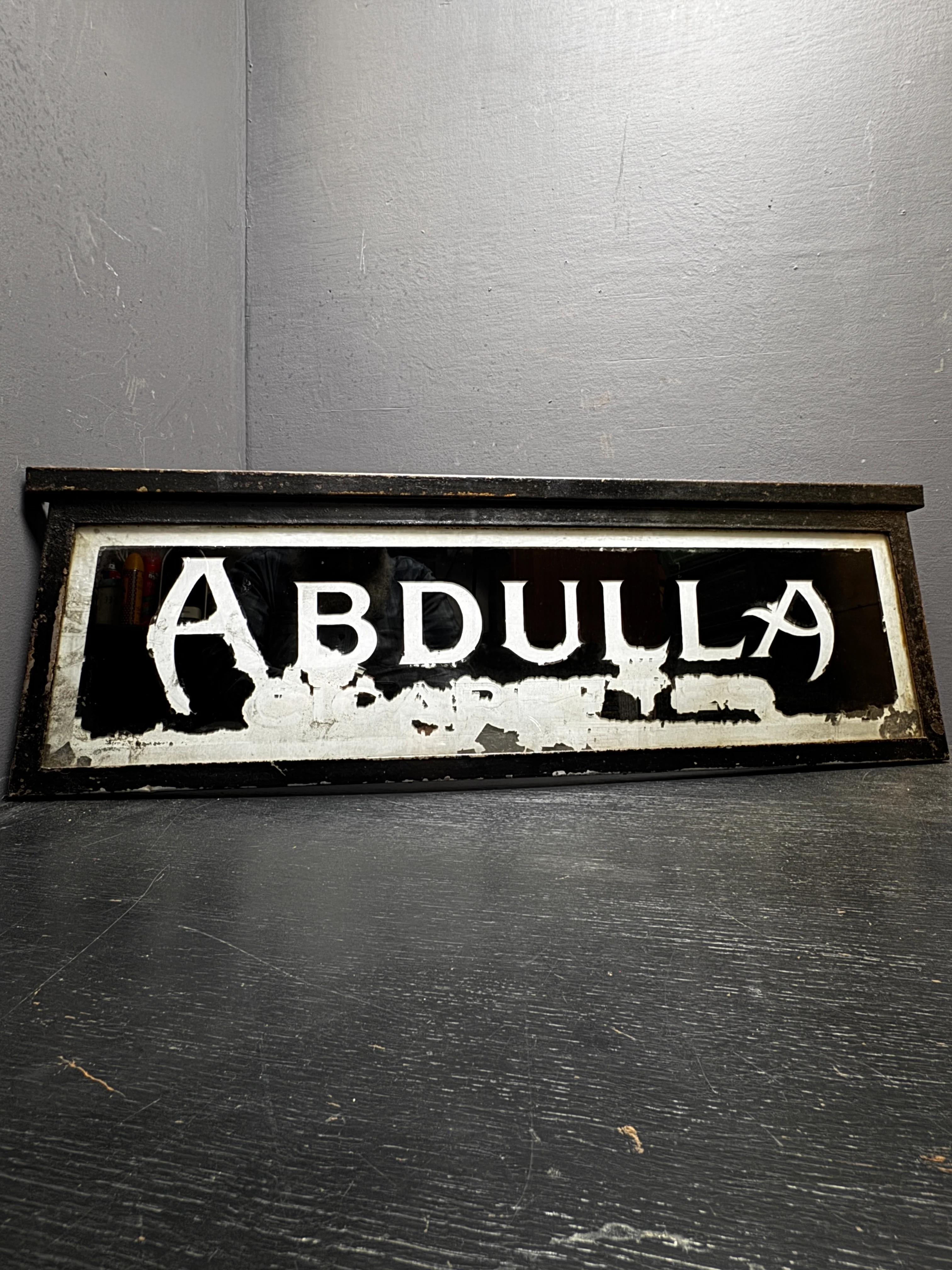 Early 1900s Abdulla Cigarettes Framed Vendors Glass Advertising - Image 4