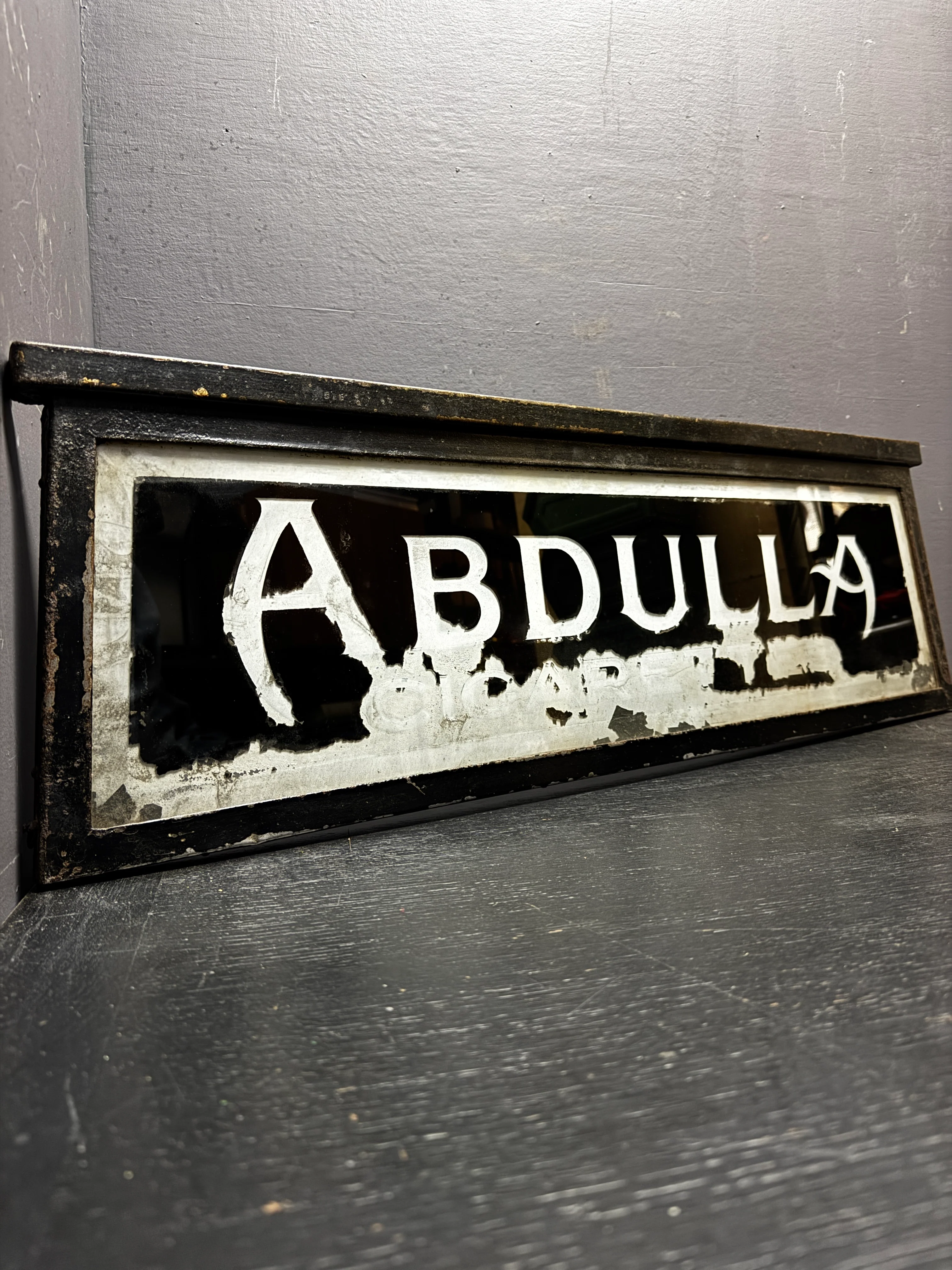 Early 1900s Abdulla Cigarettes Framed Vendors Glass Advertising - Image 5
