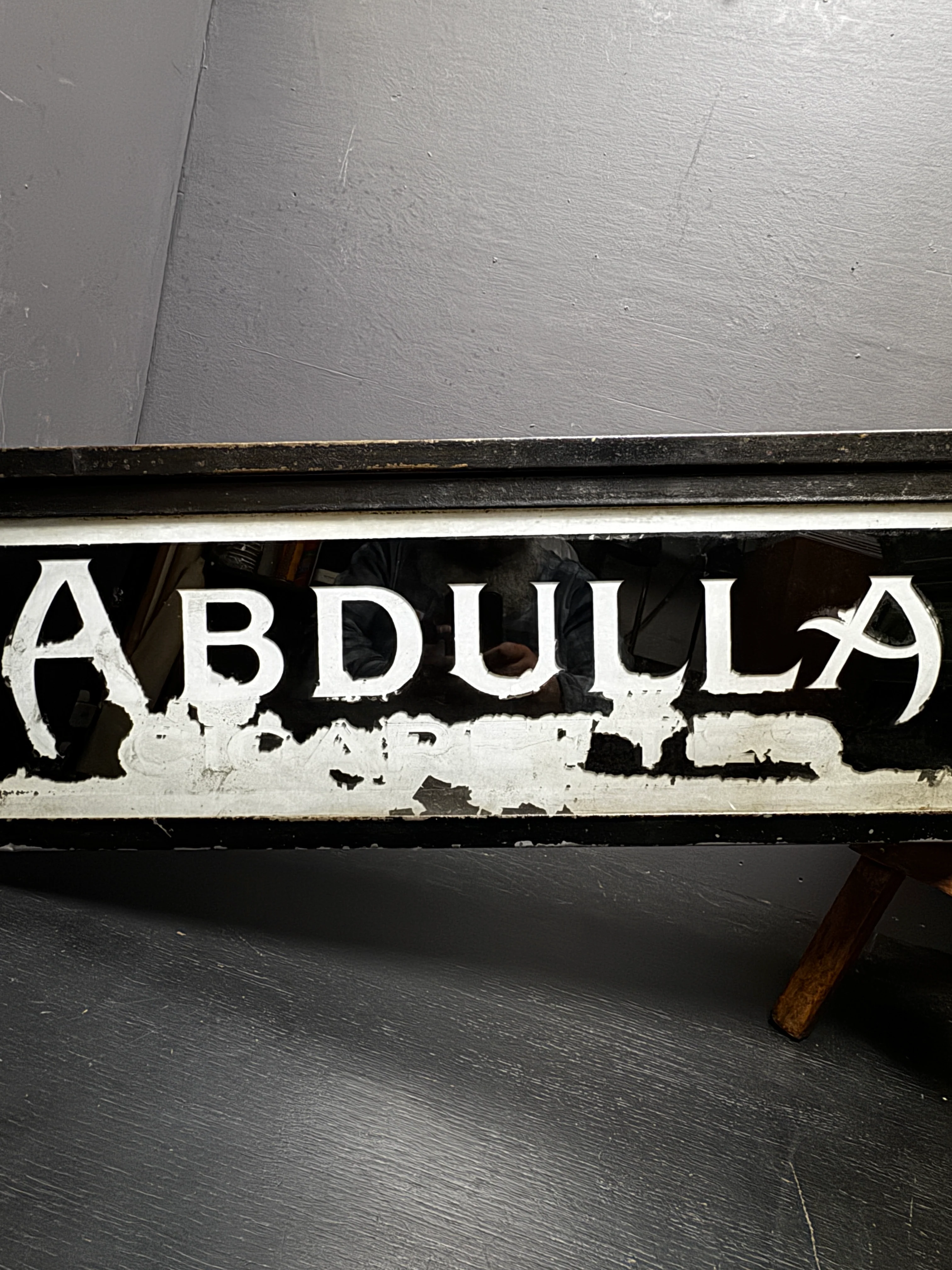 Early 1900s Abdulla Cigarettes Framed Vendors Glass Advertising - Image 6