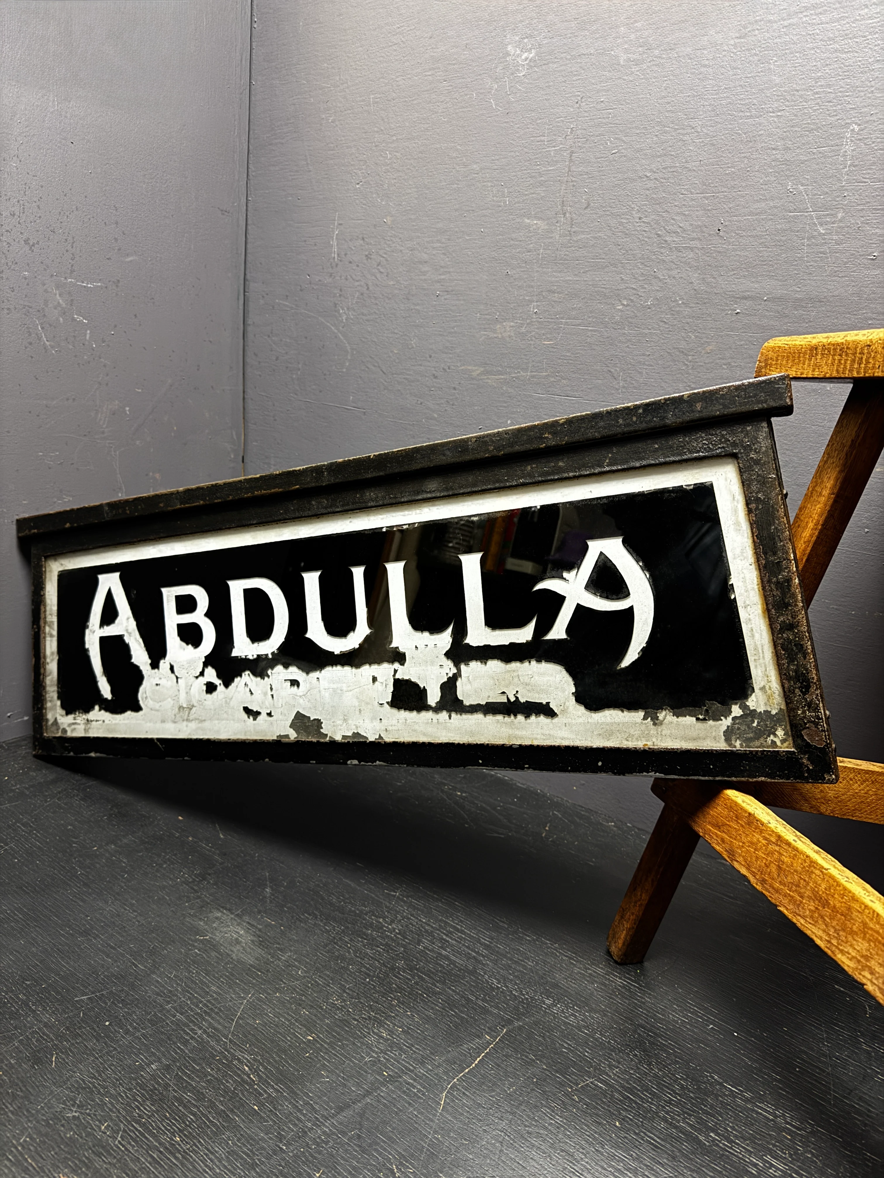 Early 1900s Abdulla Cigarettes Framed Vendors Glass Advertising - Image 7