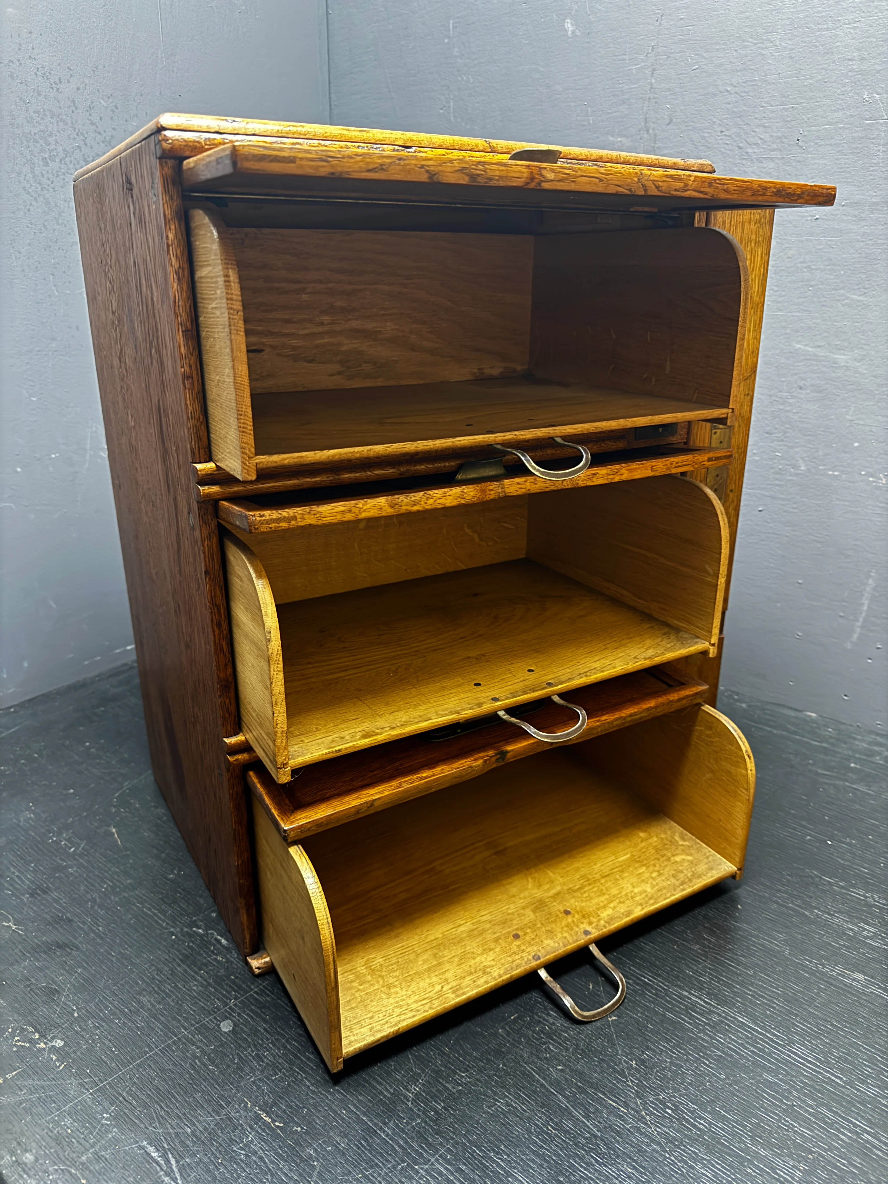 Early 1900s Oak Flip Drawer Filing Cabinet By Stolzenberg Germany - Image 3