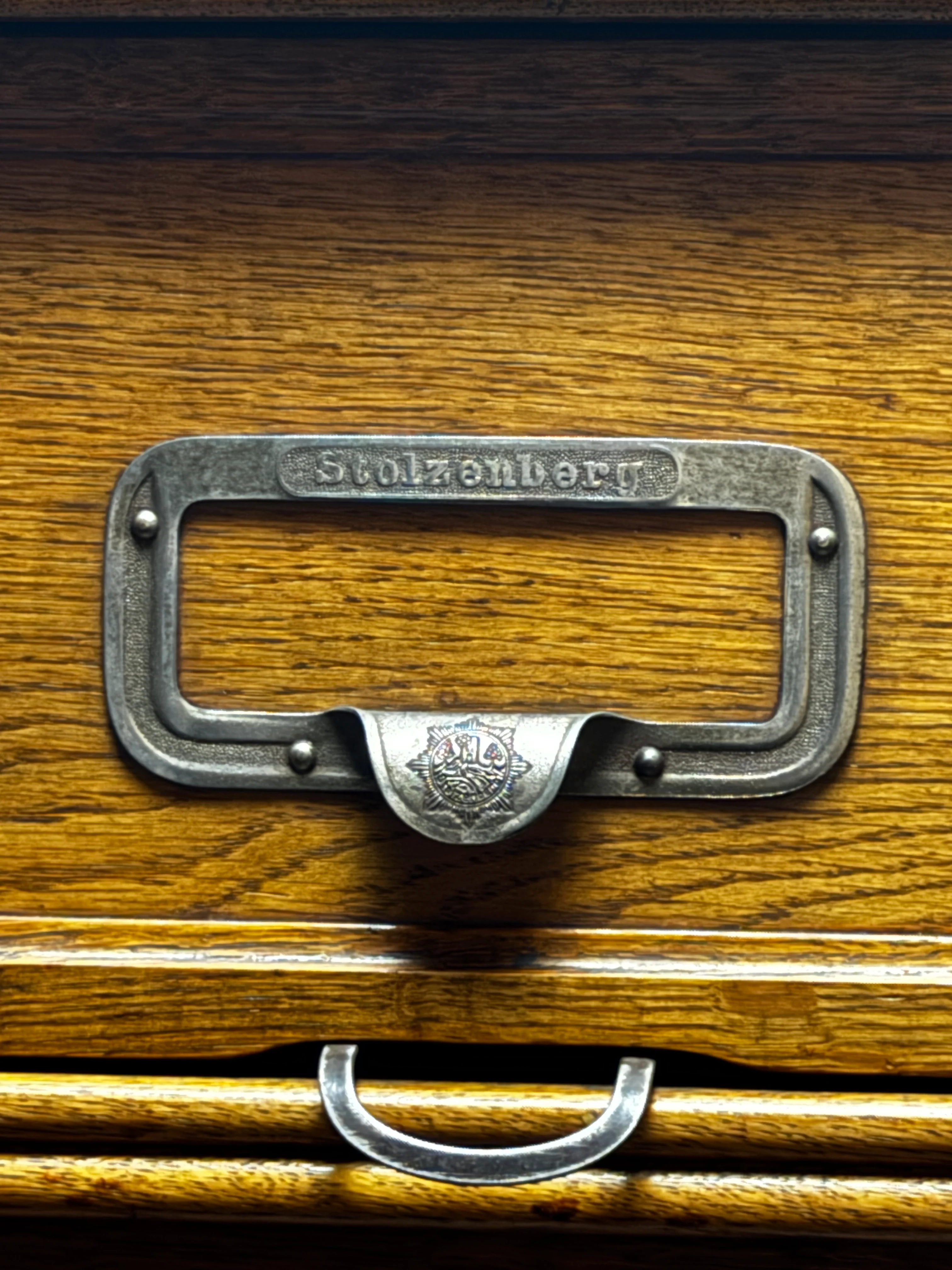 Early 1900s Oak Flip Drawer Filing Cabinet By Stolzenberg Germany - Image 8