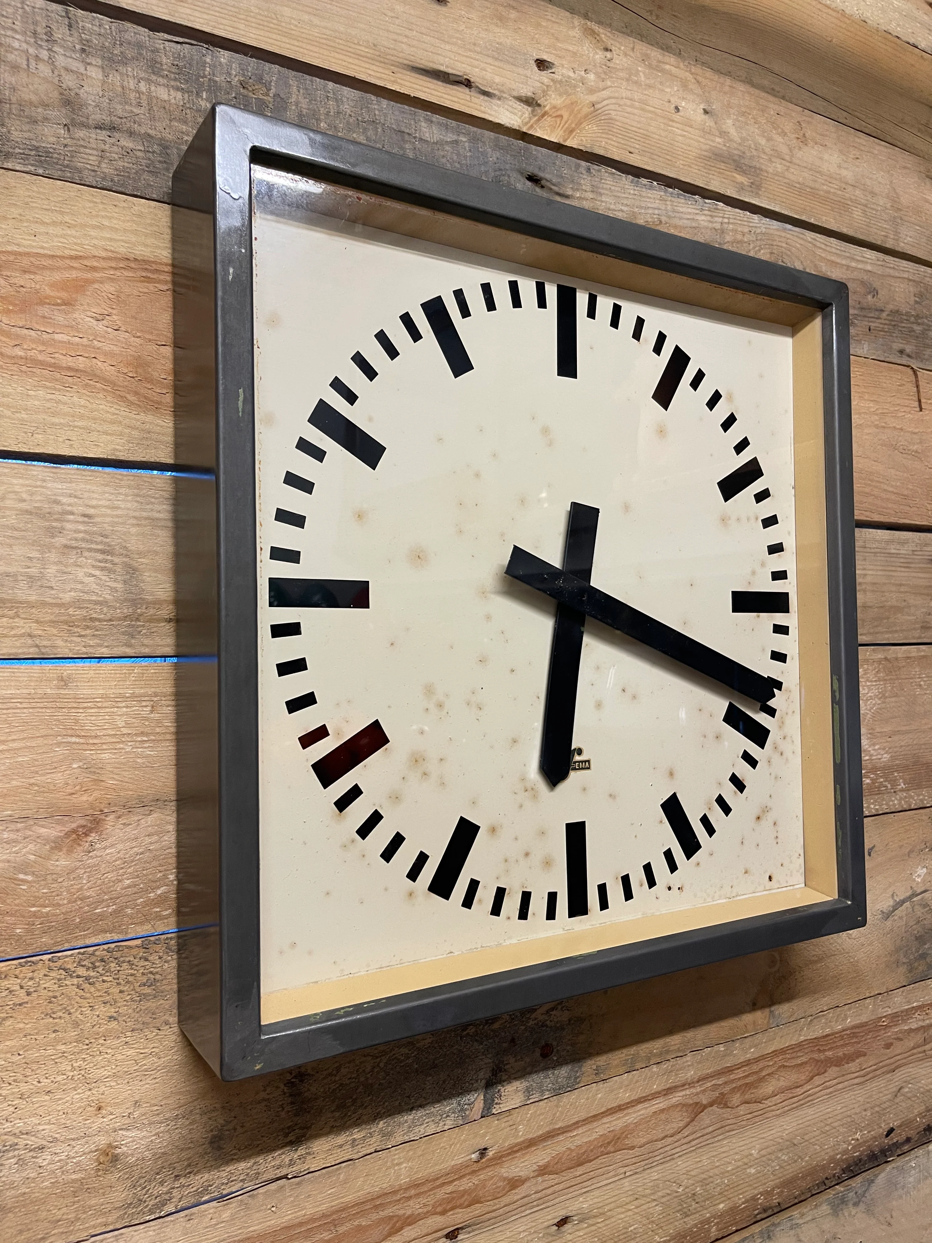 Large 1950's East German Industrial Factory Clocks By Elfema - Image 3