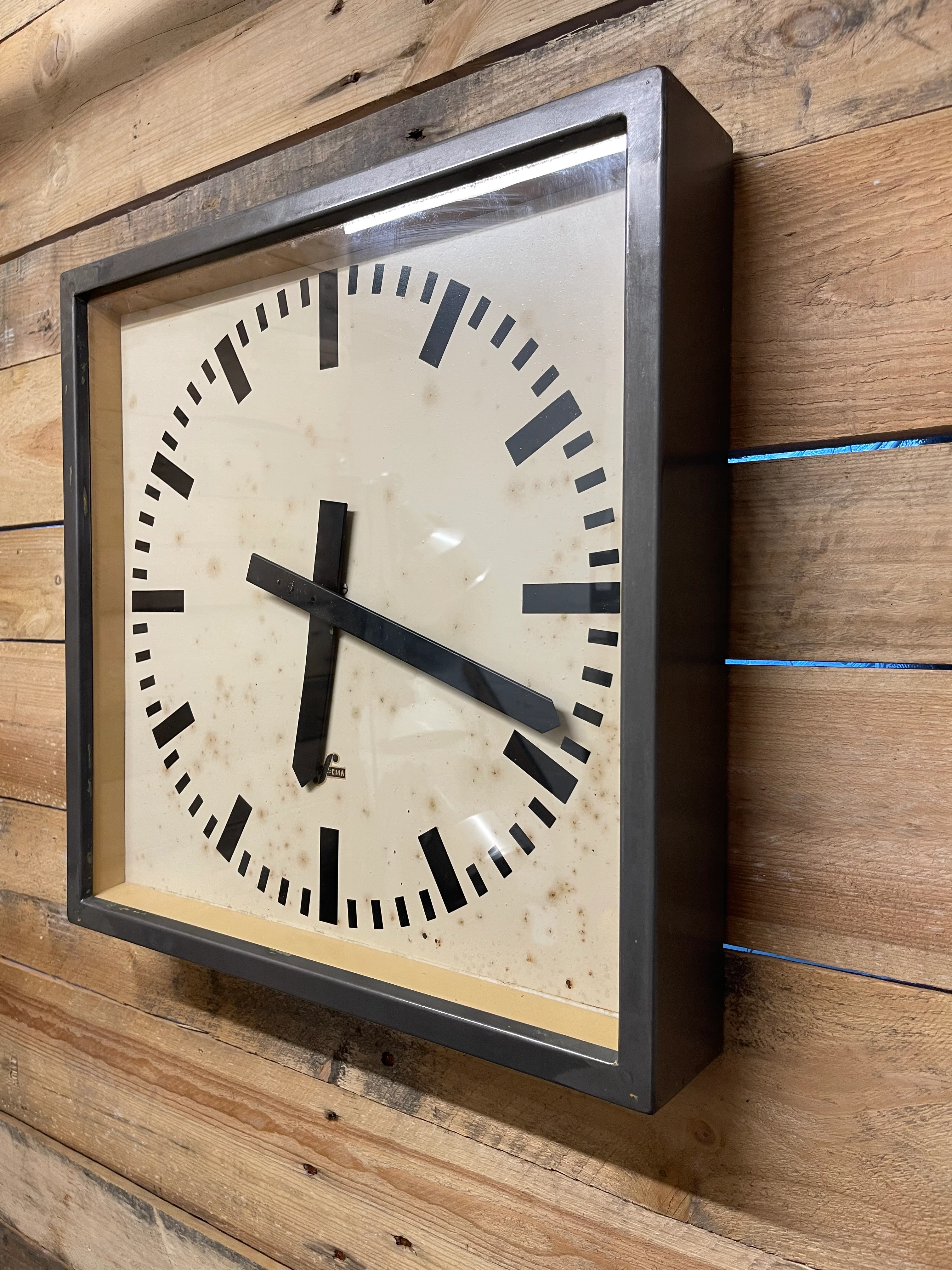 Large 1950's East German Industrial Factory Clocks By Elfema - Image 4