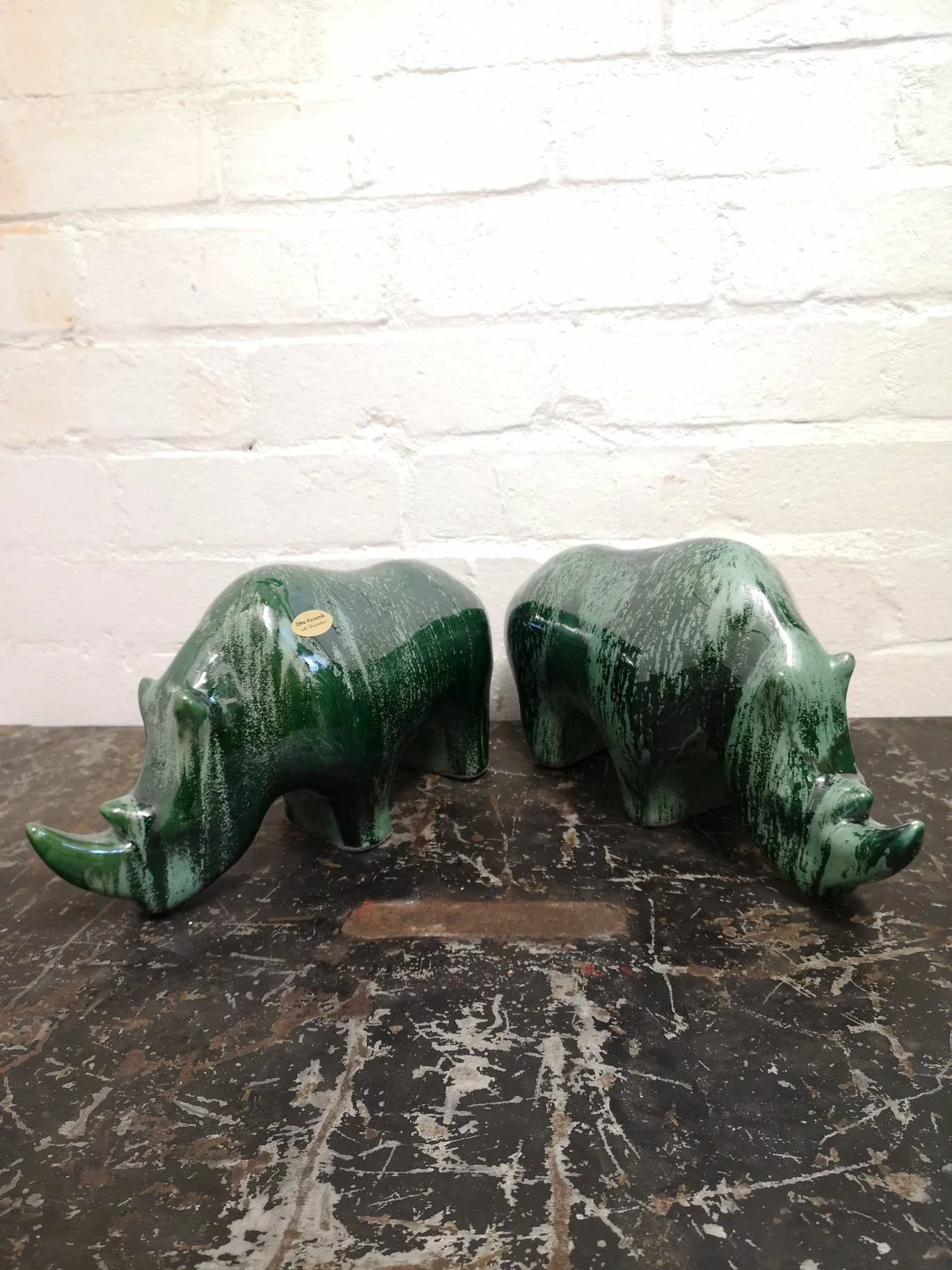 Exclusive Otto Keramik Ceramic Rhino West German Pottery Fat Lava - Image 10