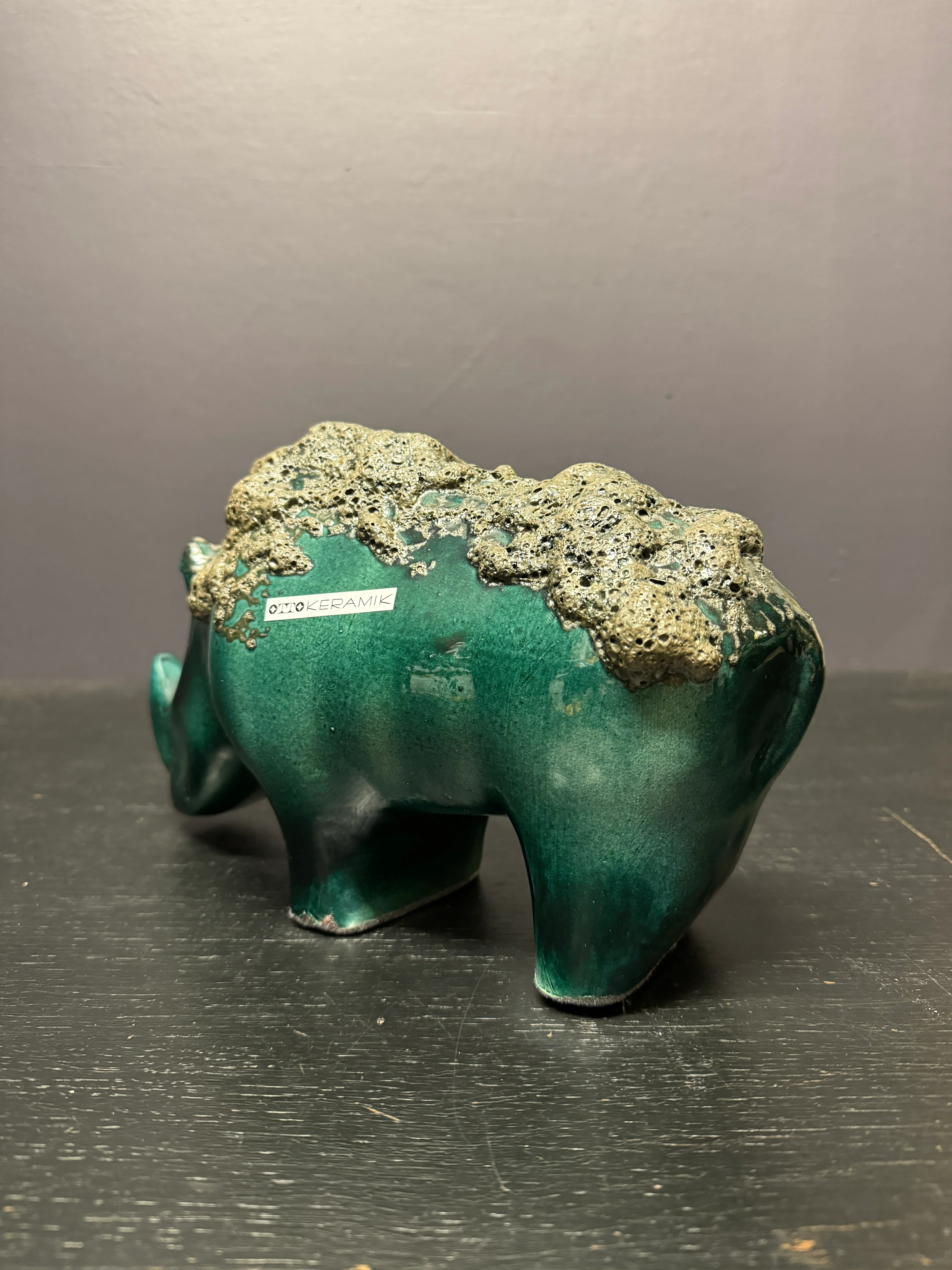 Exclusive Otto Keramik Ceramic Rhino West German Pottery Fat Lava - Image 9