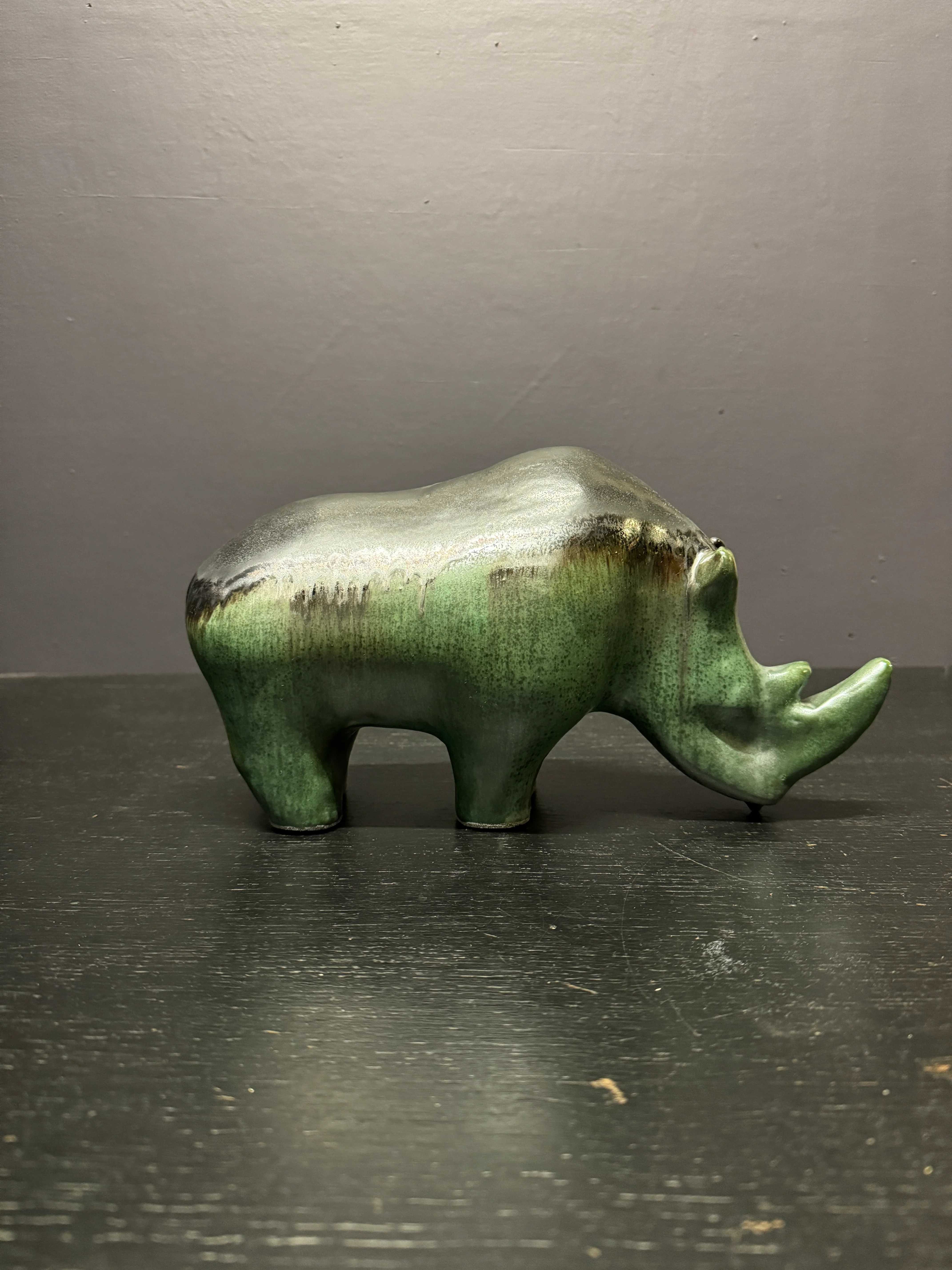 Exclusive Otto Keramik Ceramic Rhino West German Pottery Fat Lava - Image 7