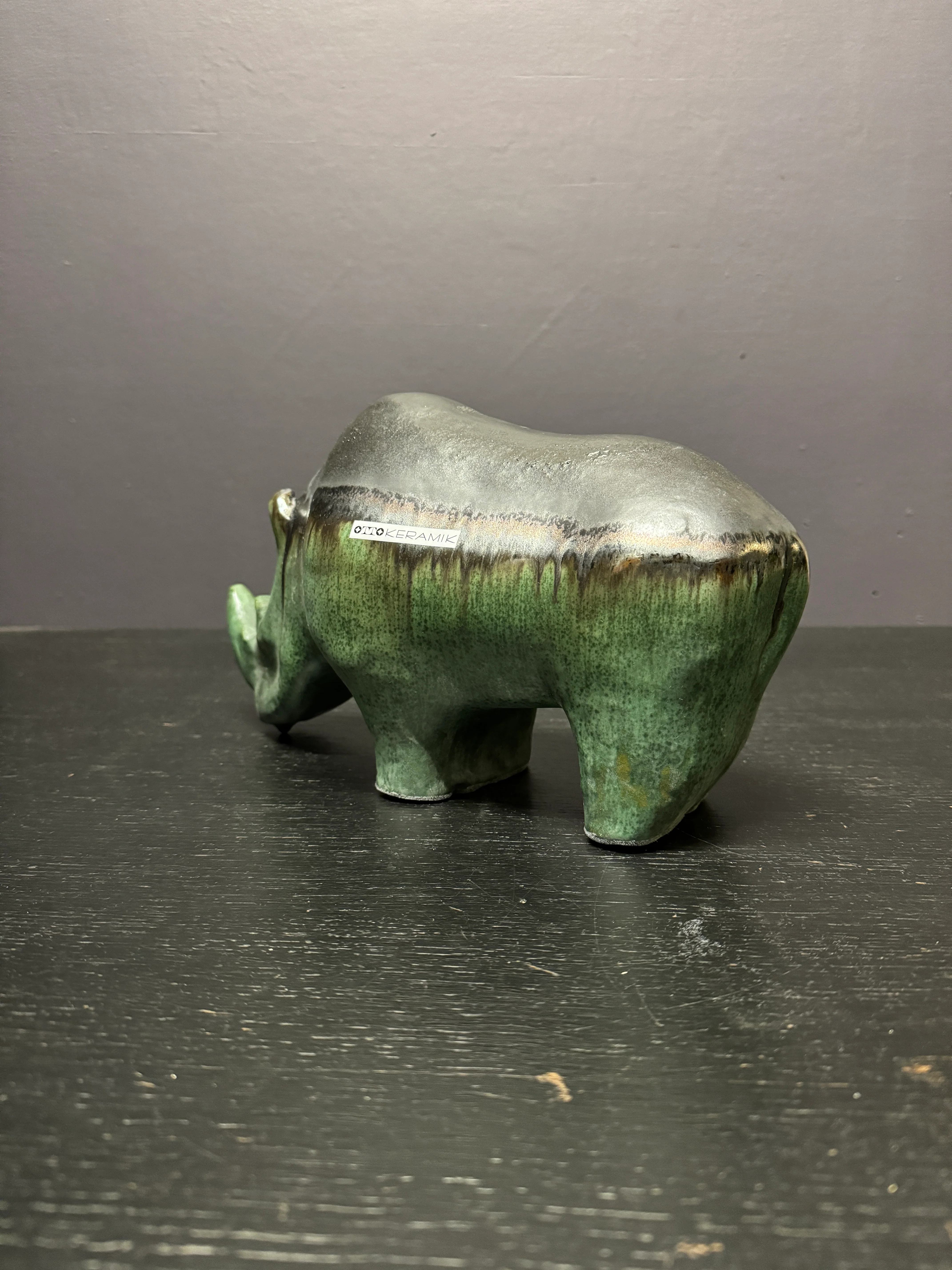 Exclusive Otto Keramik Ceramic Rhino West German Pottery Fat Lava - Image 8