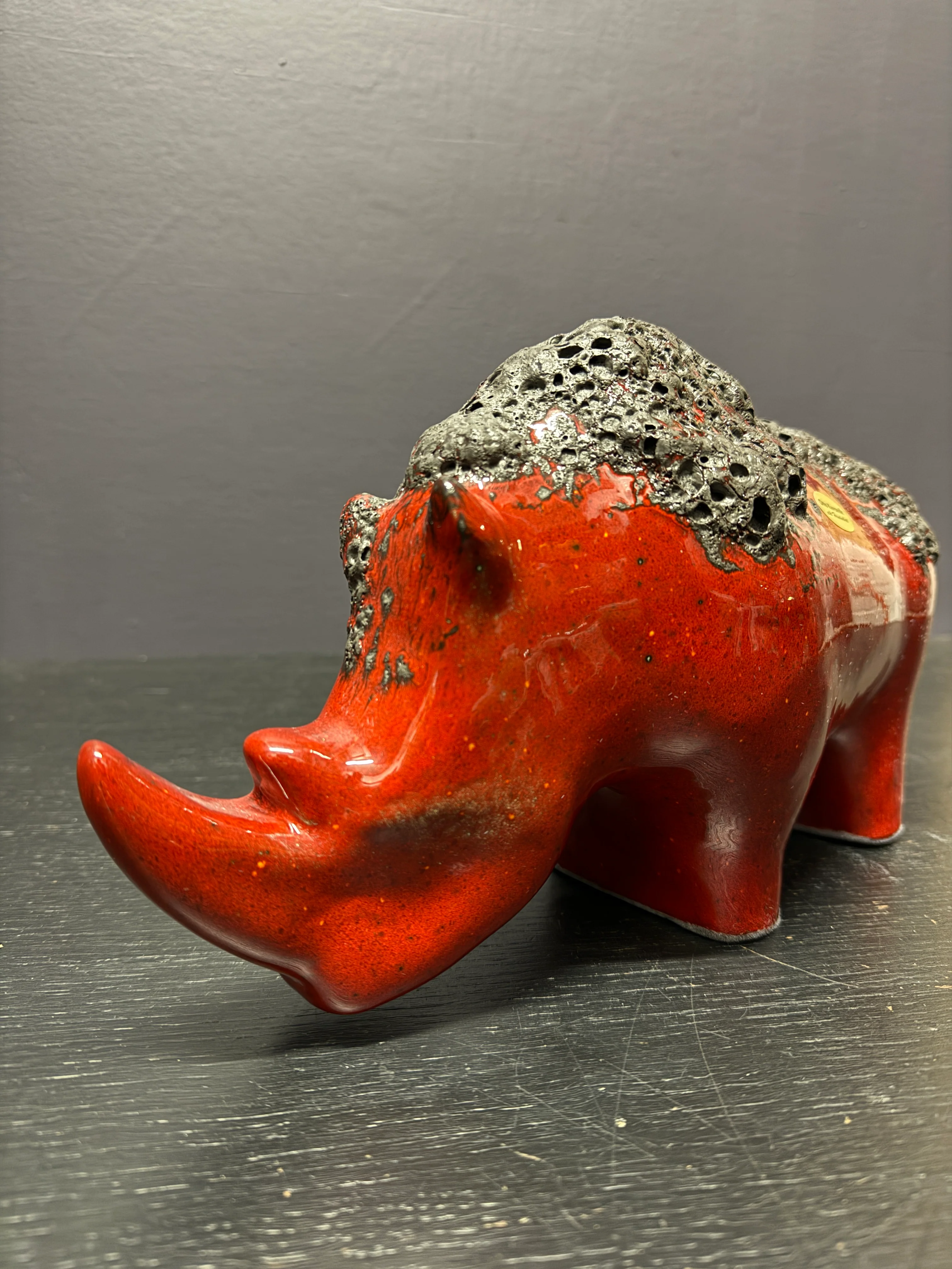 Exclusive Otto Keramik Ceramic Rhino West German Pottery Fat Lava - Image 3