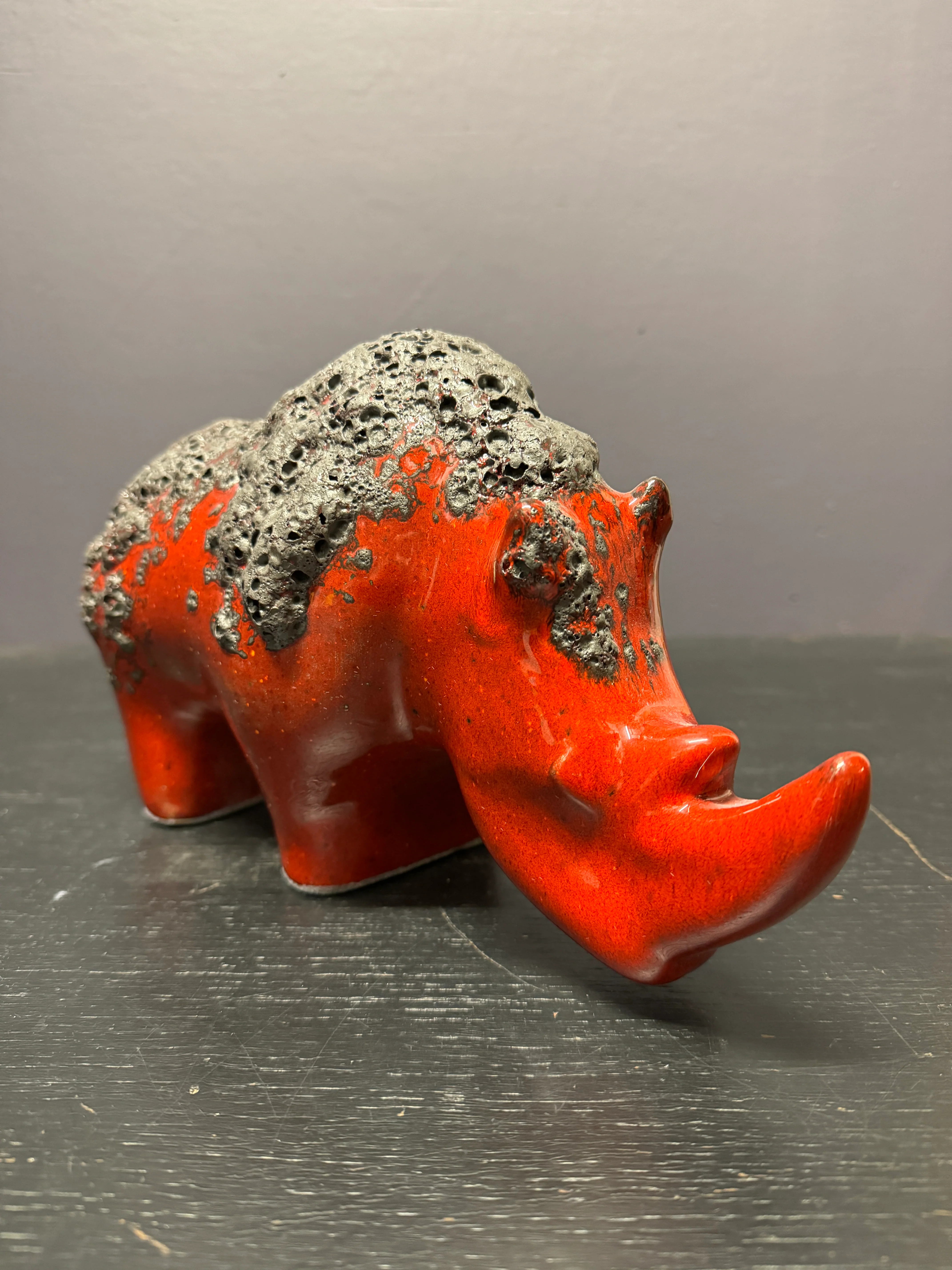 Exclusive Otto Keramik Ceramic Rhino West German Pottery Fat Lava - Image 5