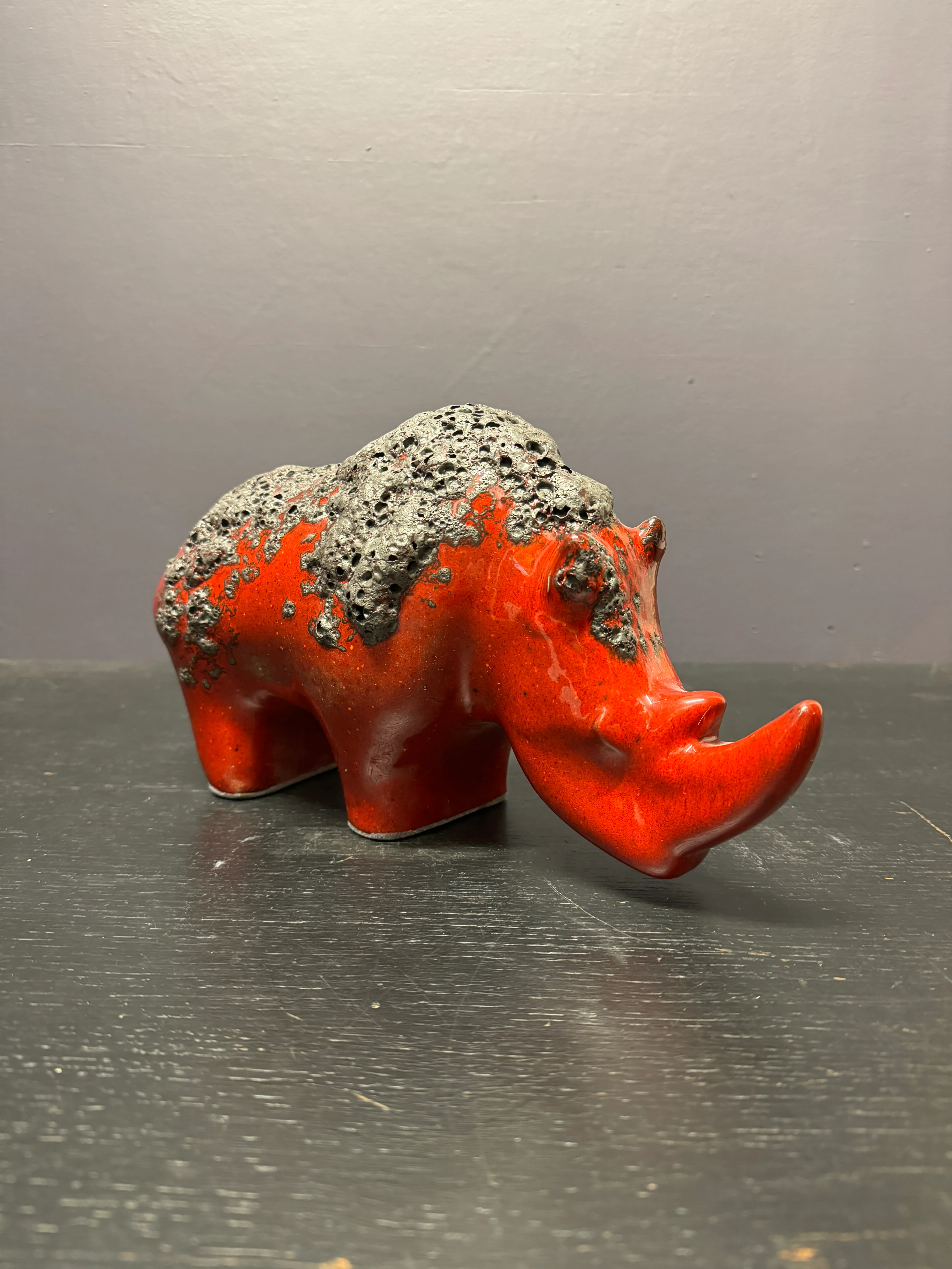 Exclusive Otto Keramik Ceramic Rhino West German Pottery Fat Lava - Image 6