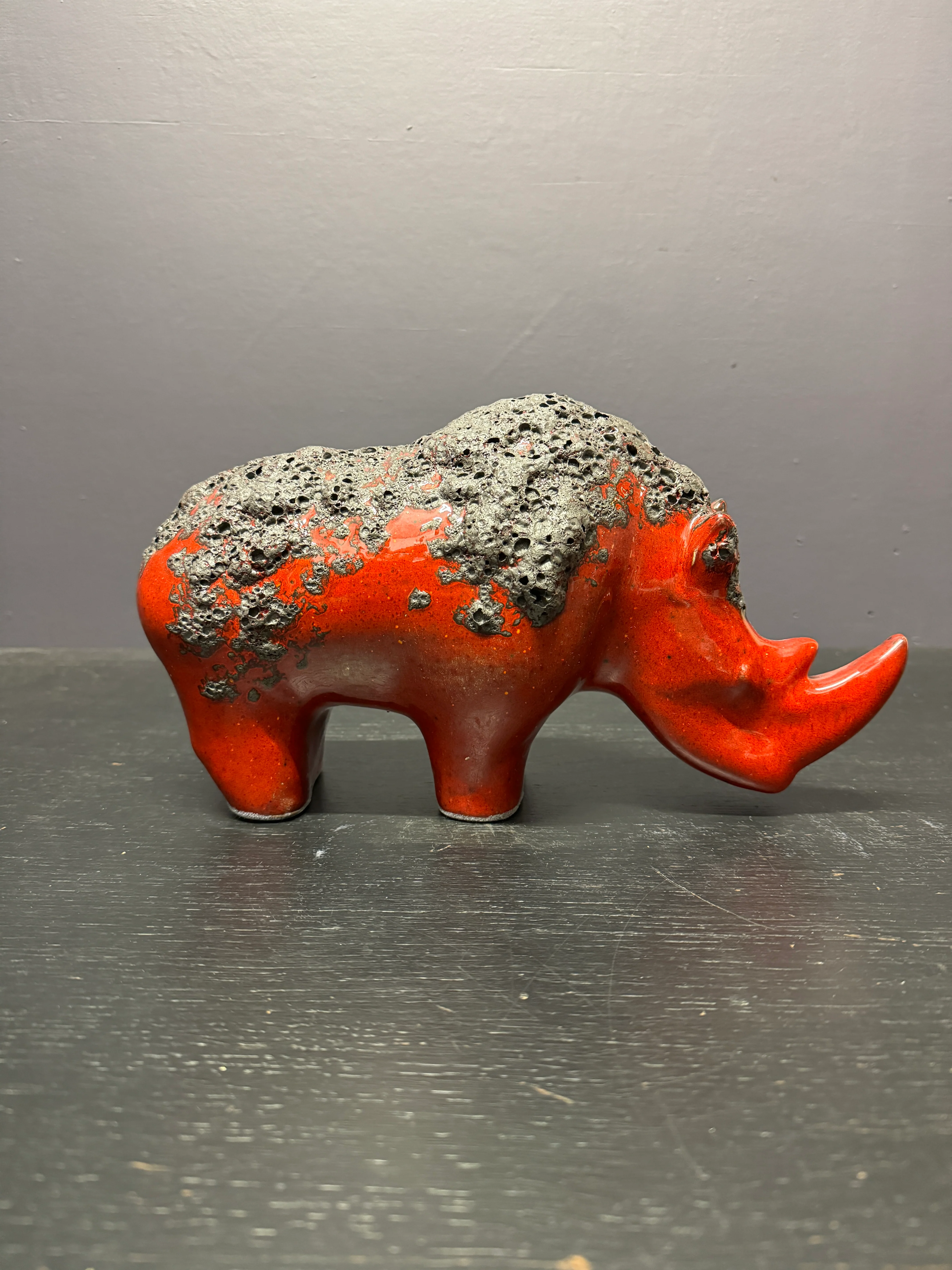 Exclusive Otto Keramik Ceramic Rhino West German Pottery Fat Lava - Image 7