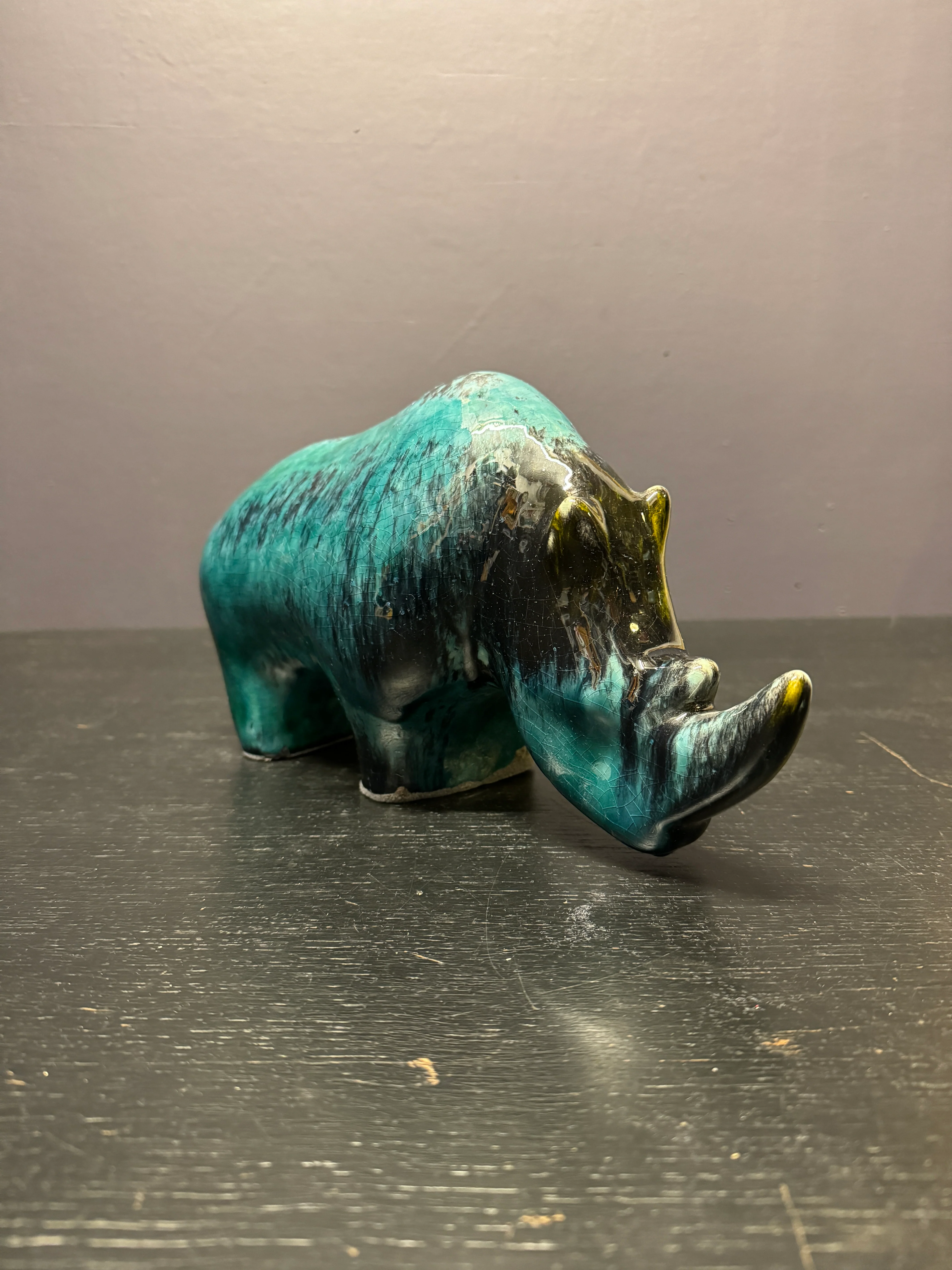 Exclusive Otto Keramik Ceramic Rhino West German Pottery Fat Lava - Image 6