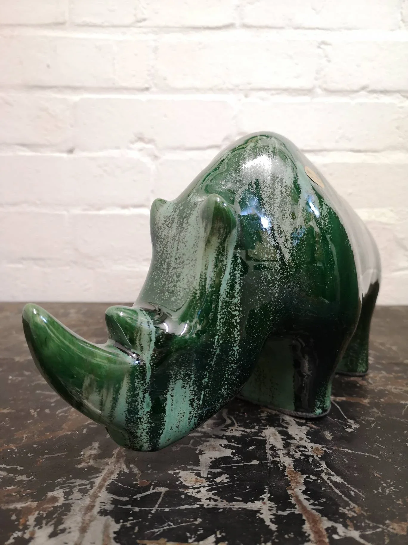 Exclusive Otto Keramik Ceramic Rhino West German Pottery Fat Lava - Image 3