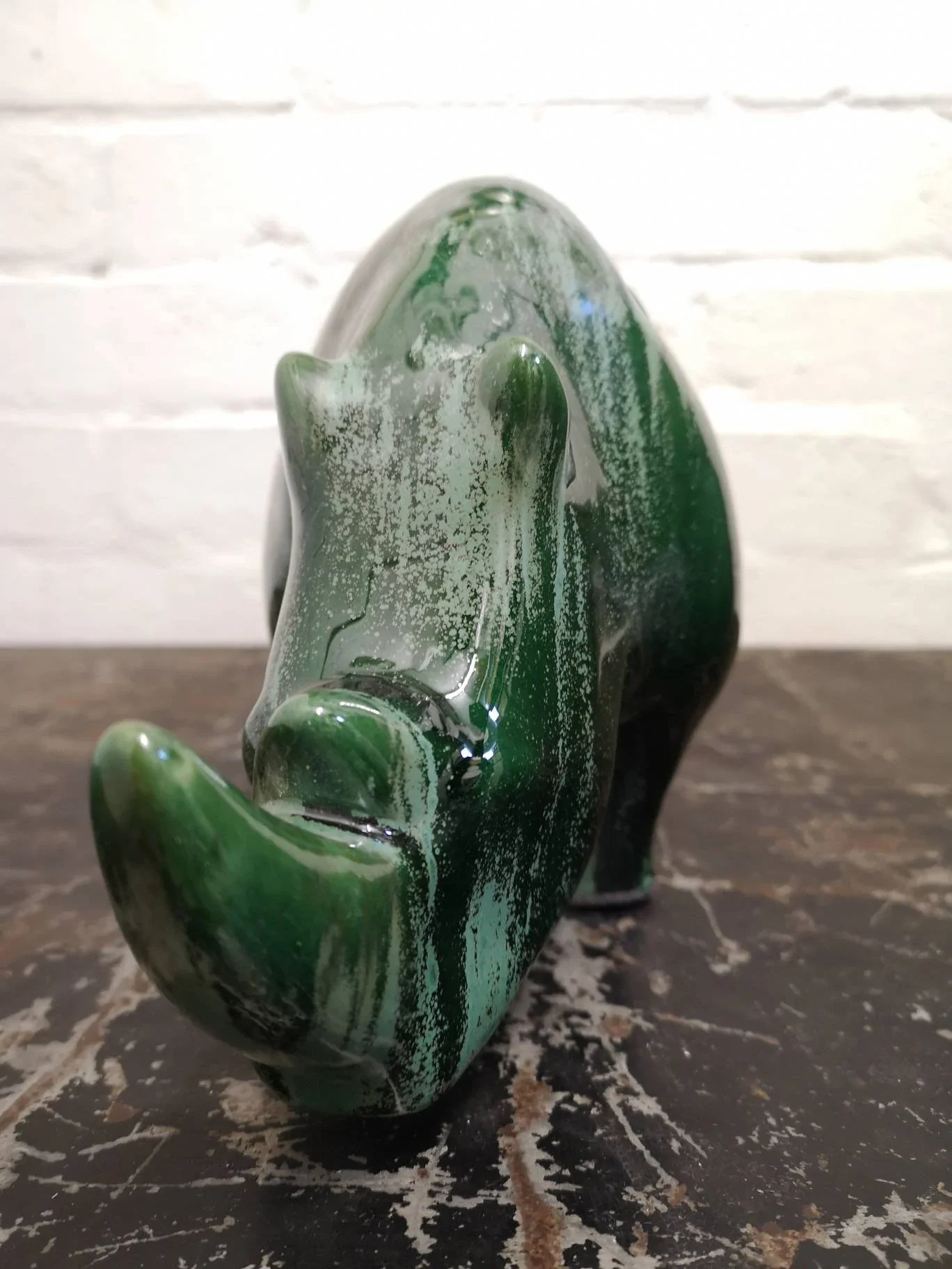 Exclusive Otto Keramik Ceramic Rhino West German Pottery Fat Lava - Image 4