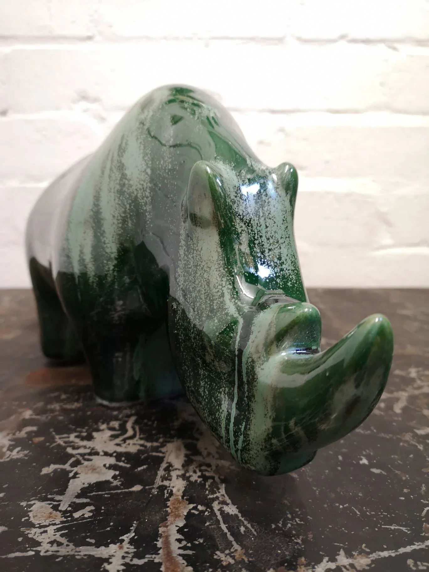 Exclusive Otto Keramik Ceramic Rhino West German Pottery Fat Lava - Image 7