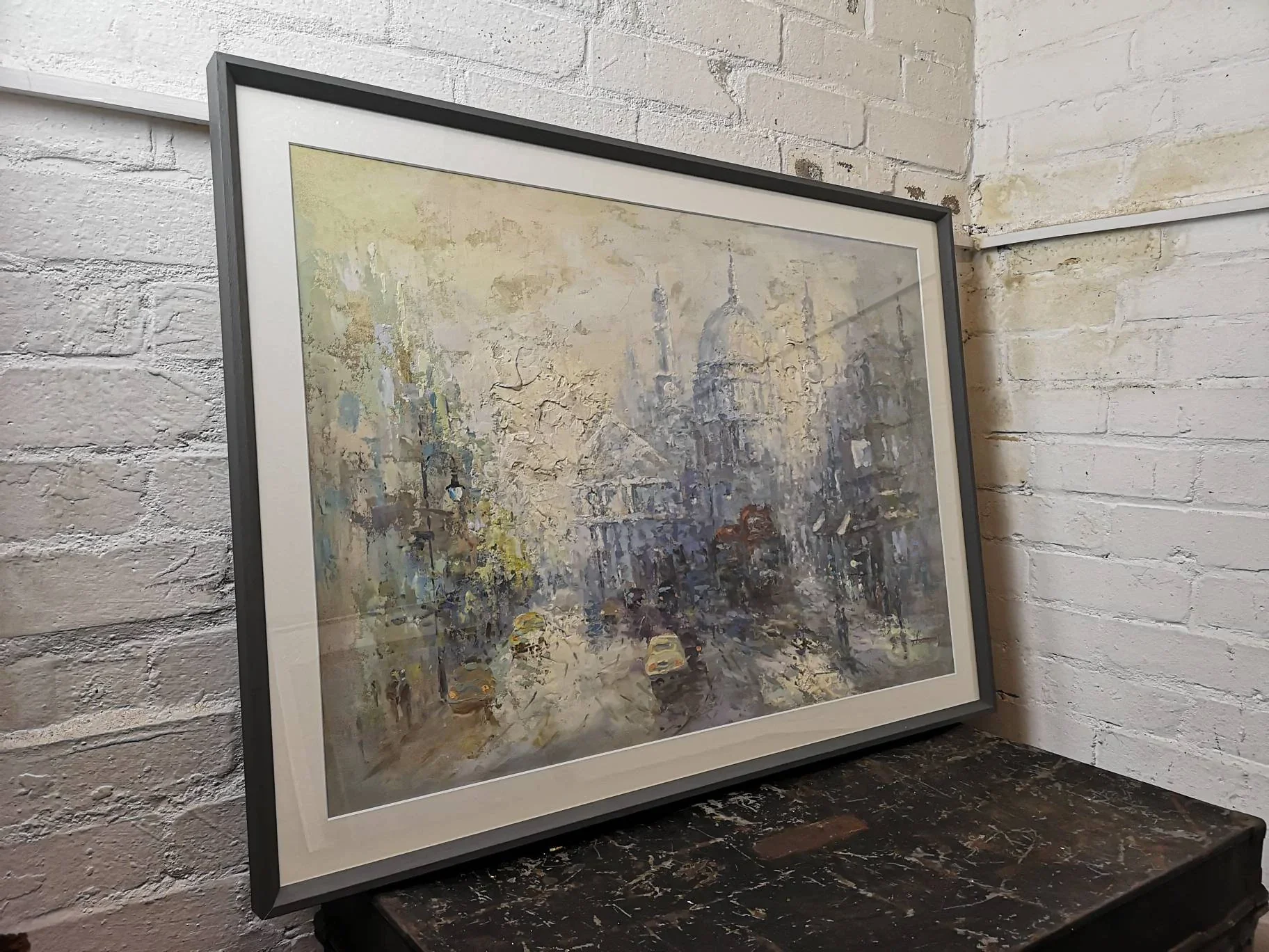 Framed Oil Painting On Canvas St Pauls London Signed T Hendricks Circa 1960s - Image 2