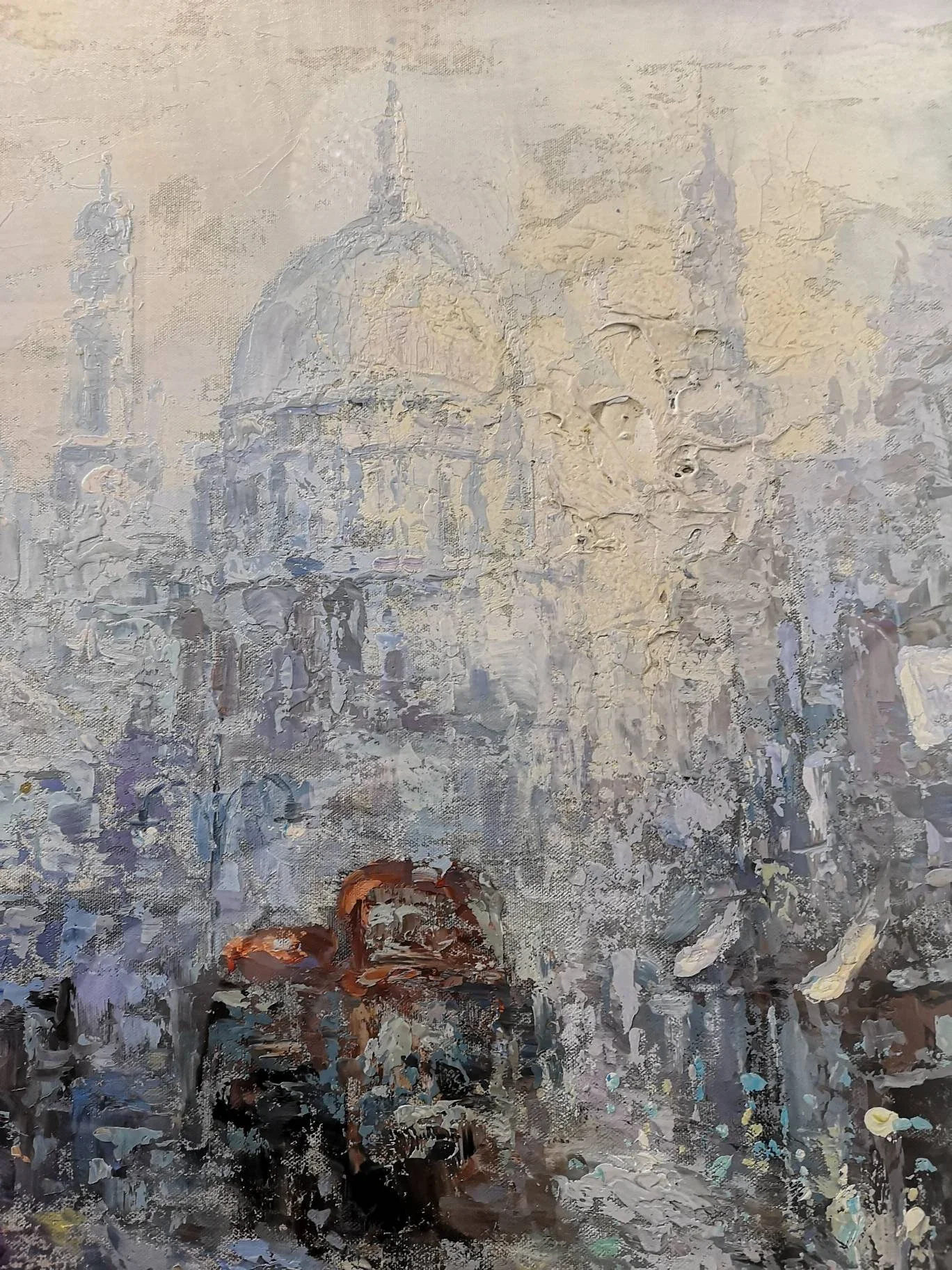 Framed Oil Painting On Canvas St Pauls London Signed T Hendricks Circa 1960s - Image 6