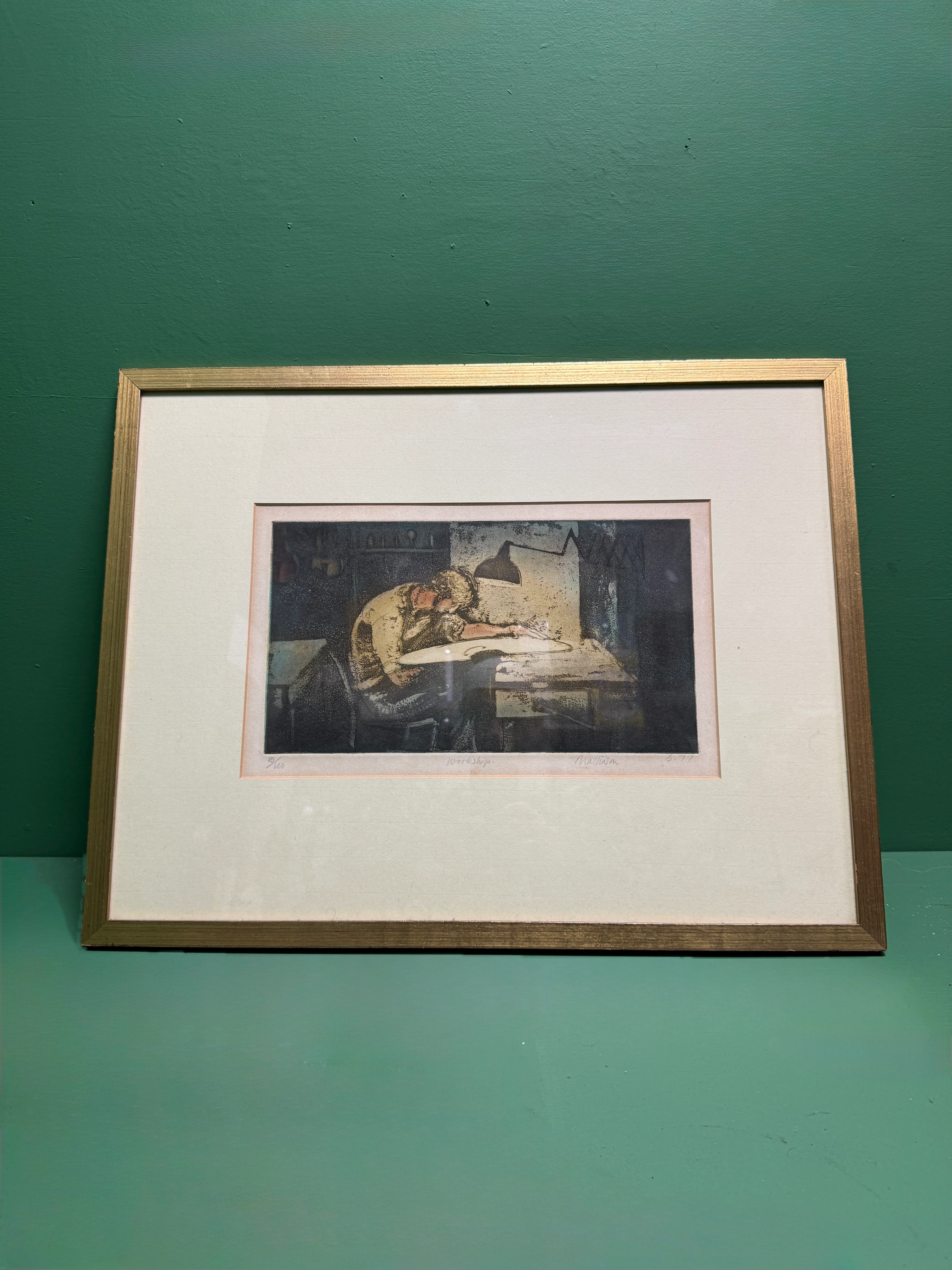 Framed Print Titled ‘ Workshop ‘ No 10 Of  100 Signed Mallinson 1977 - Image 2