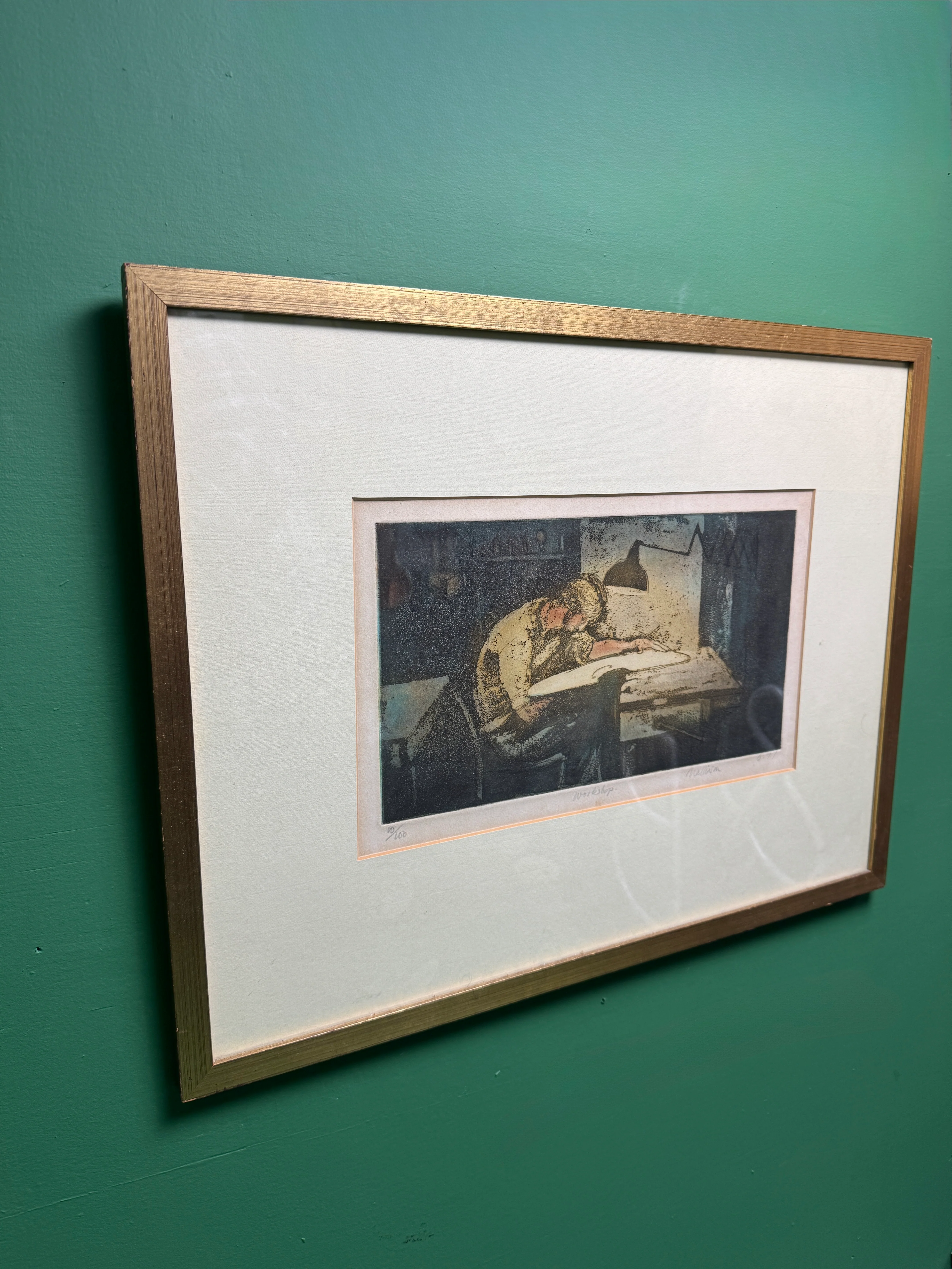 Framed Print Titled ‘ Workshop ‘ No 10 Of  100 Signed Mallinson 1977 - Image 3