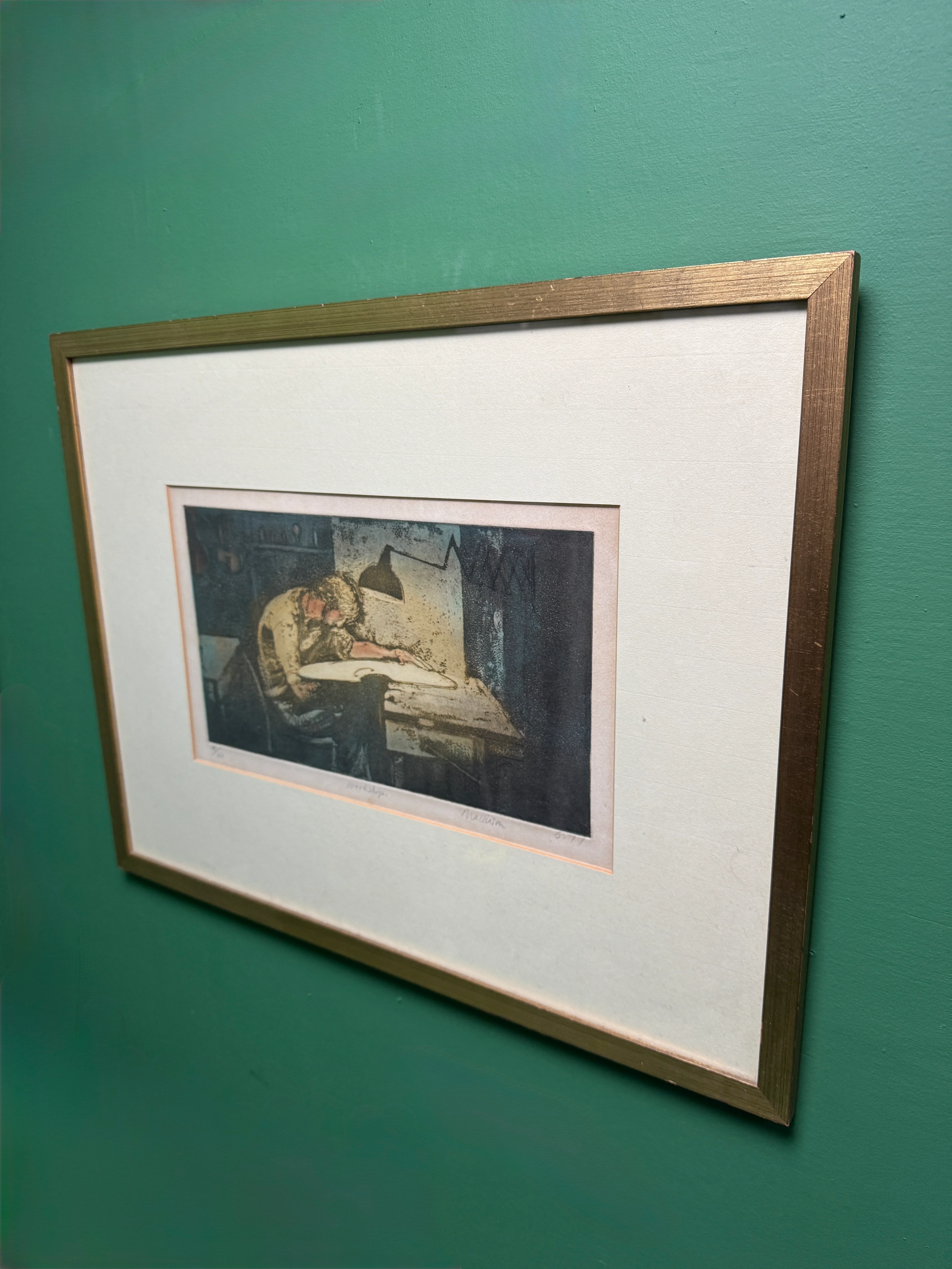 Framed Print Titled ‘ Workshop ‘ No 10 Of  100 Signed Mallinson 1977 - Image 4